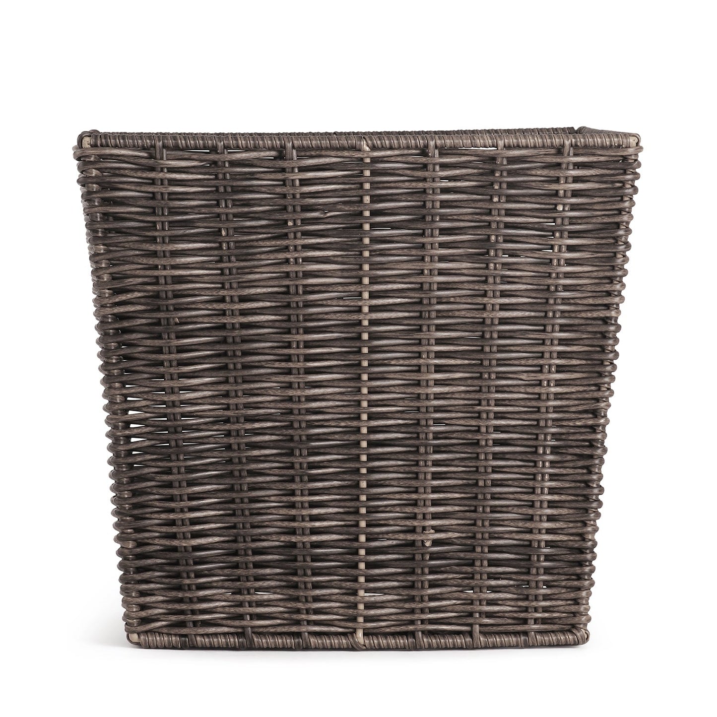 Brown Resin Wicker Tapered Utility Basket
