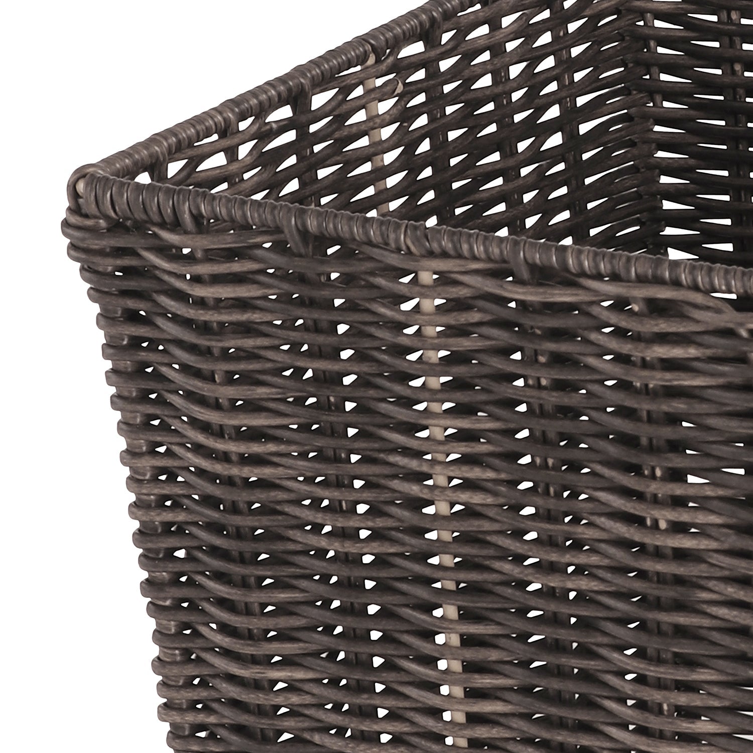 Brown Resin Wicker Tapered Utility Basket