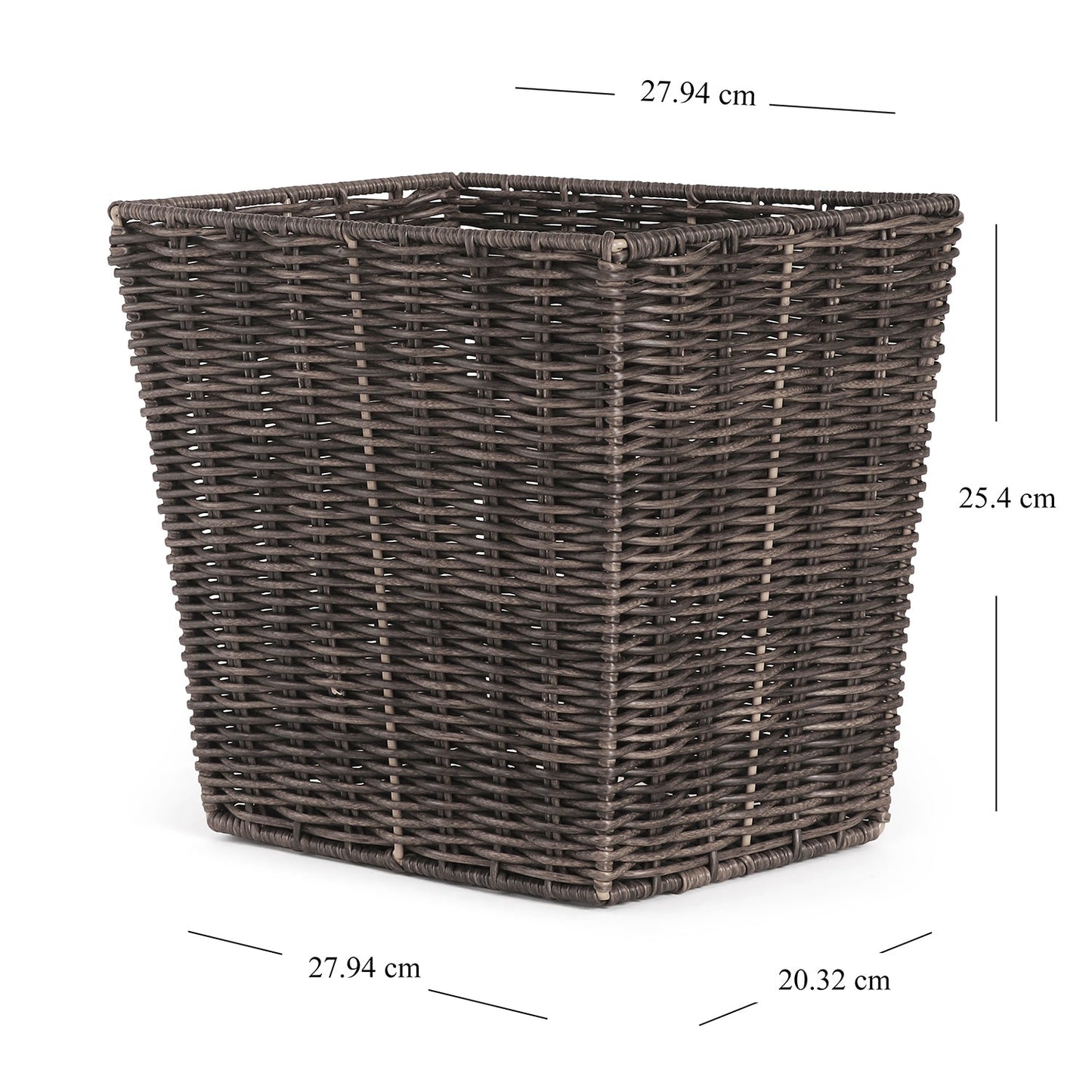 Brown Resin Wicker Tapered Utility Basket