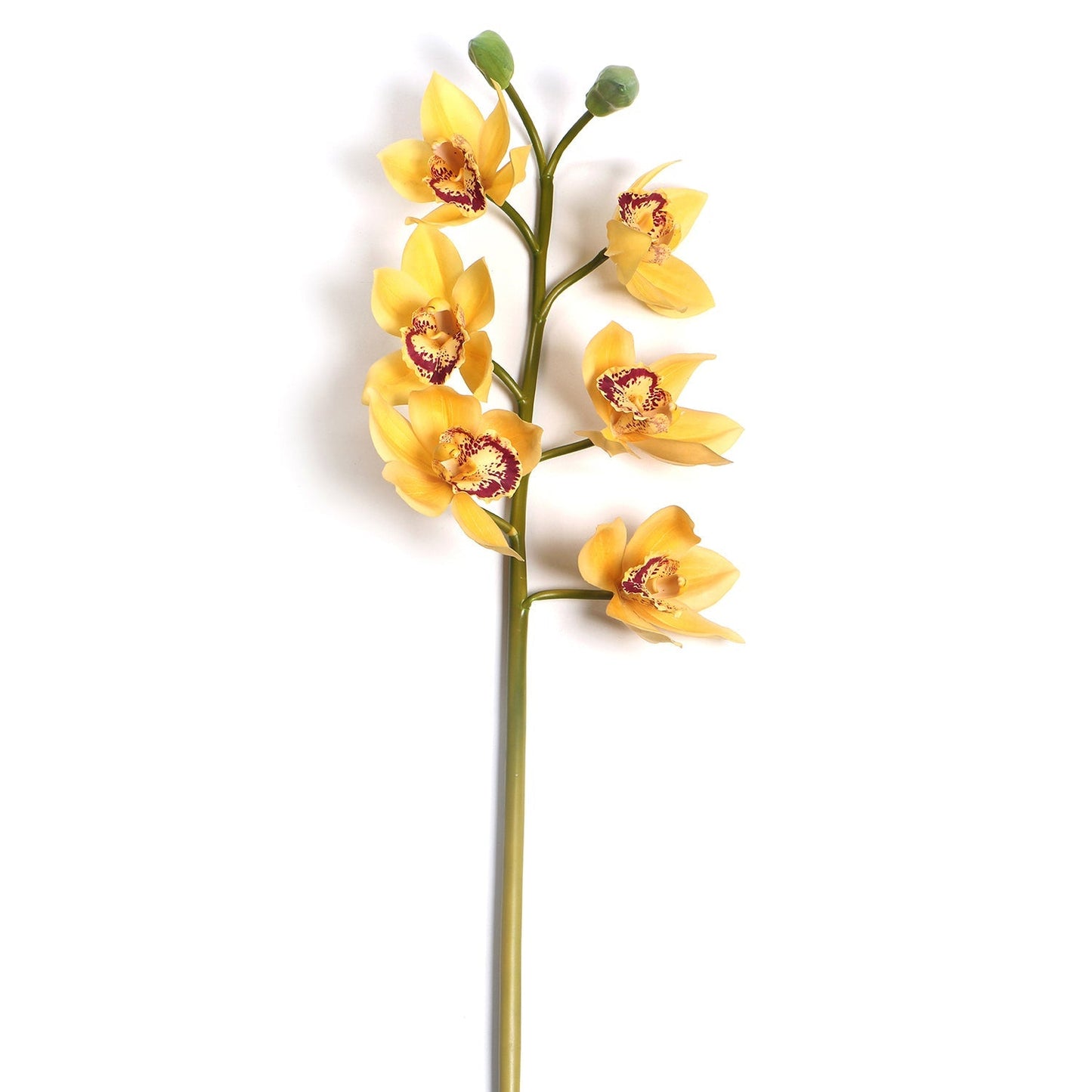 Yellow Faux Boat Orchid Spray Single