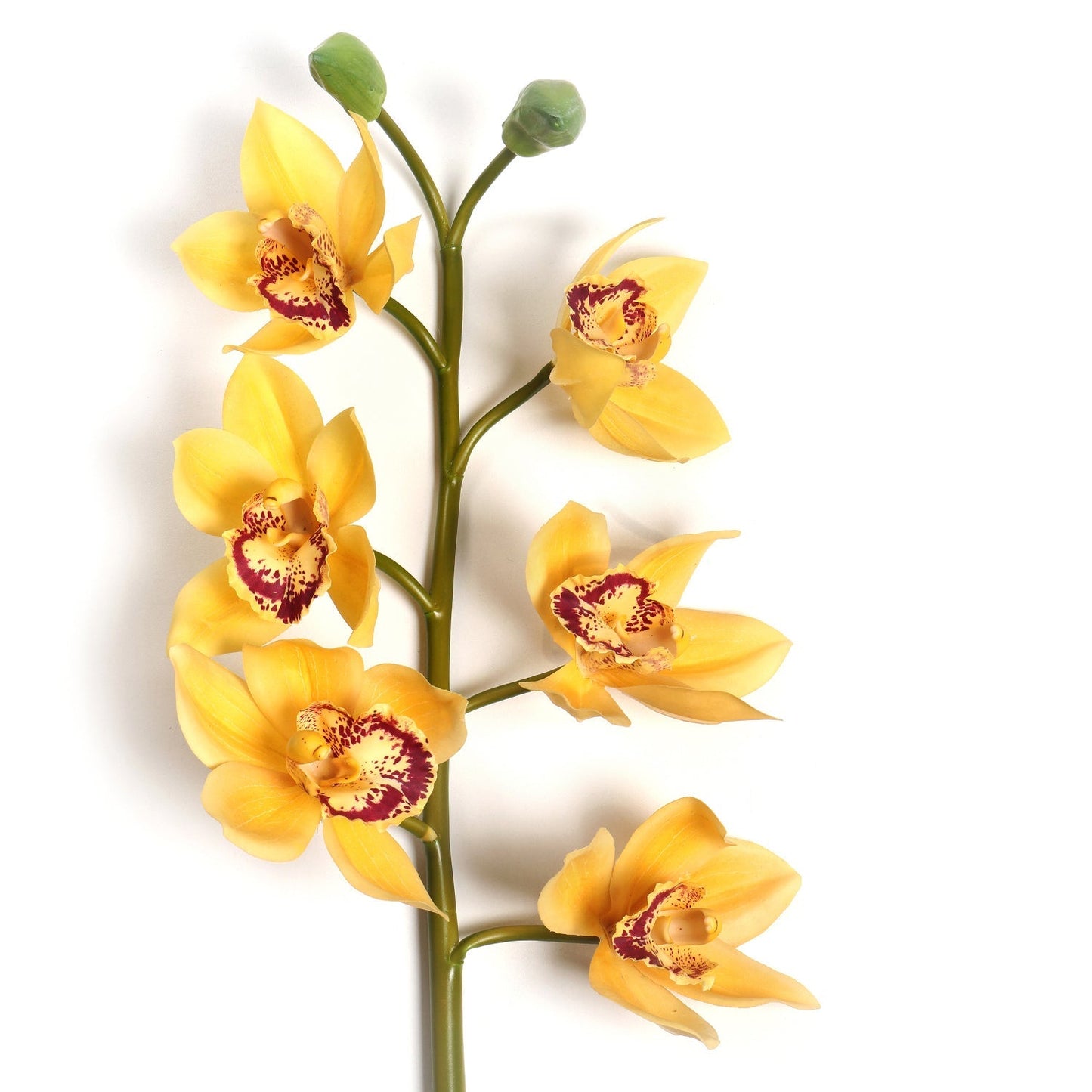 Yellow Faux Boat Orchid Spray Single