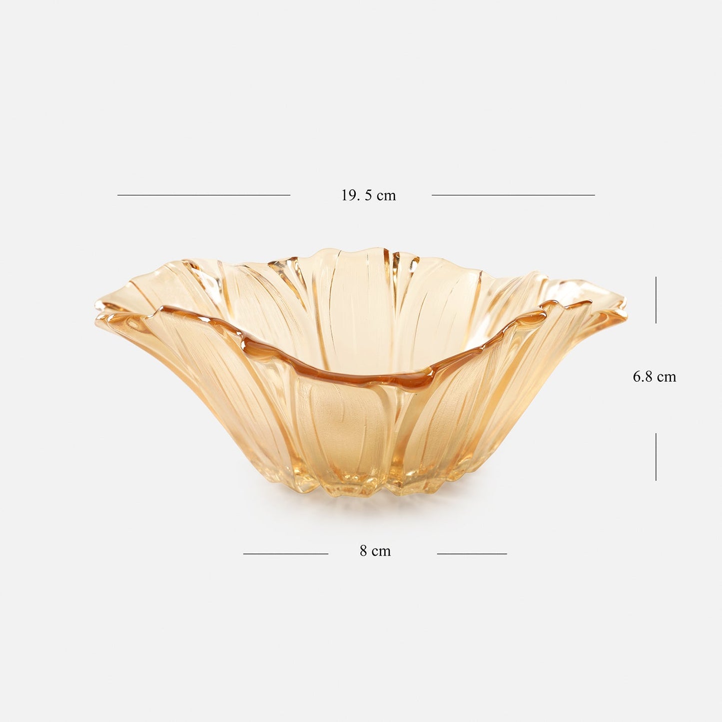 Gold Floral Design Glass Bowl-S