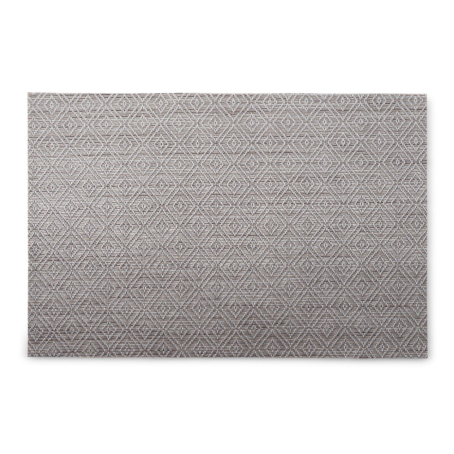 Set Of 2 Silver Geometric Design Woven Pvc Placemats