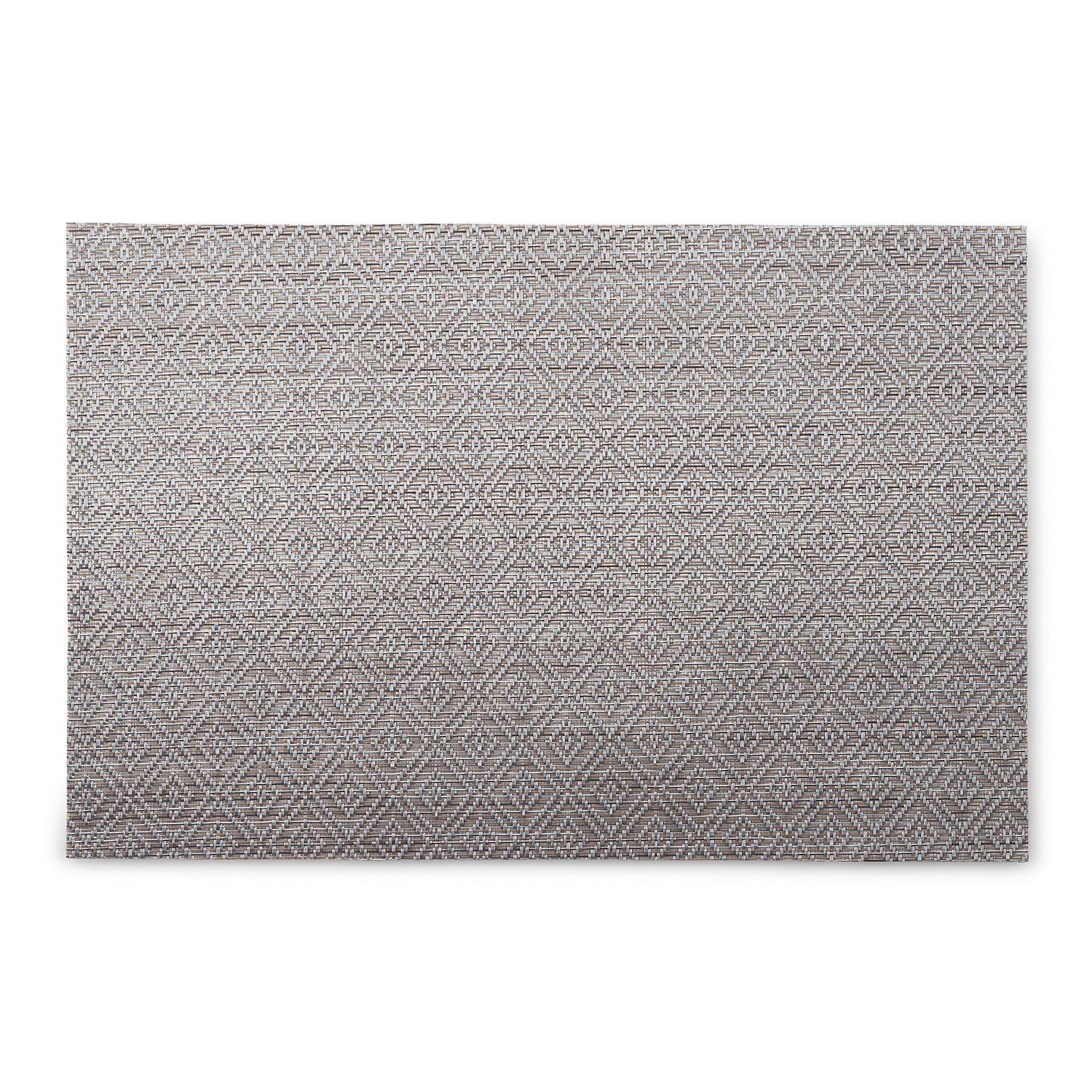 Set Of 2 Silver Geometric Design Woven Pvc Placemats