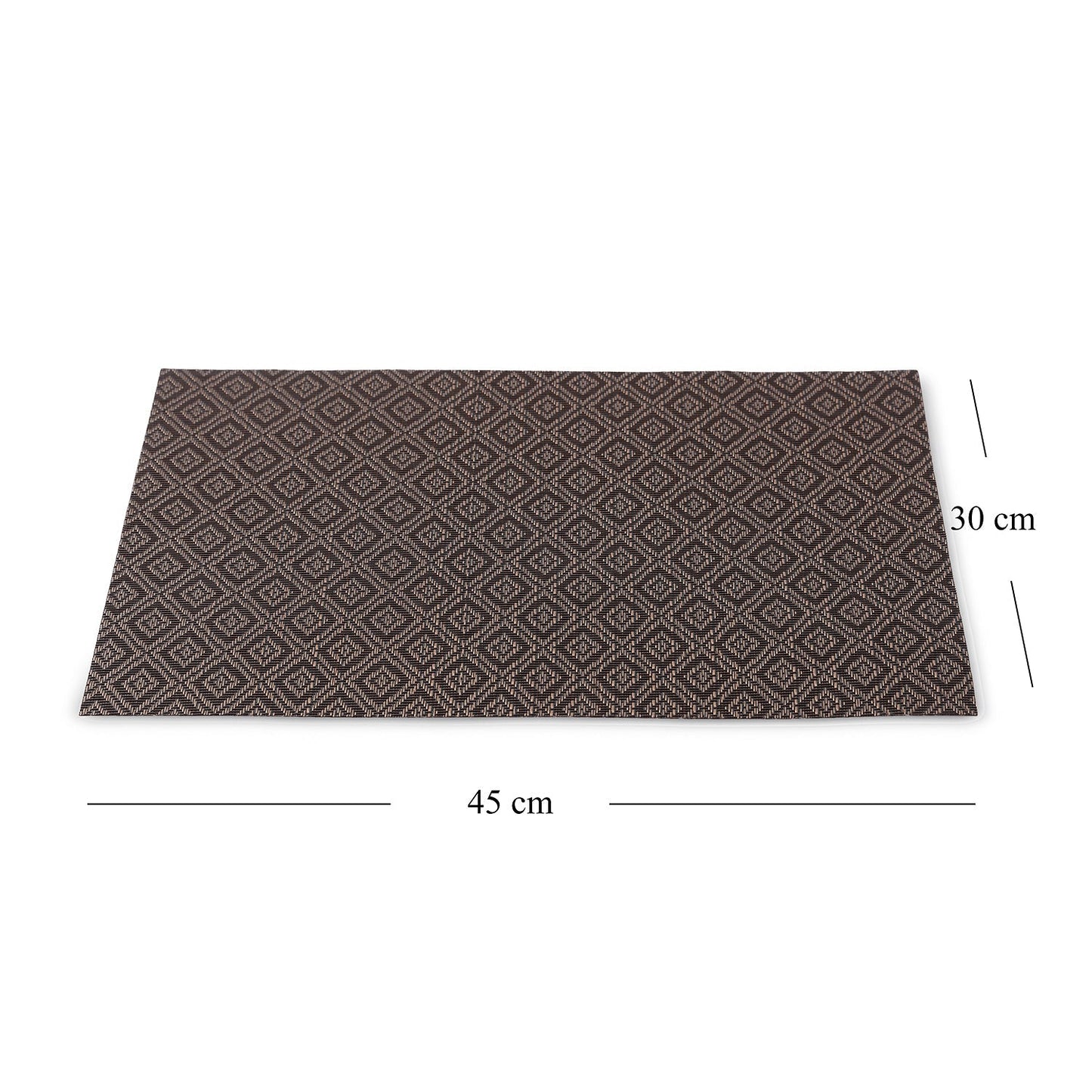 Set Of 2 Brown Geometric Design Pvc Placemats