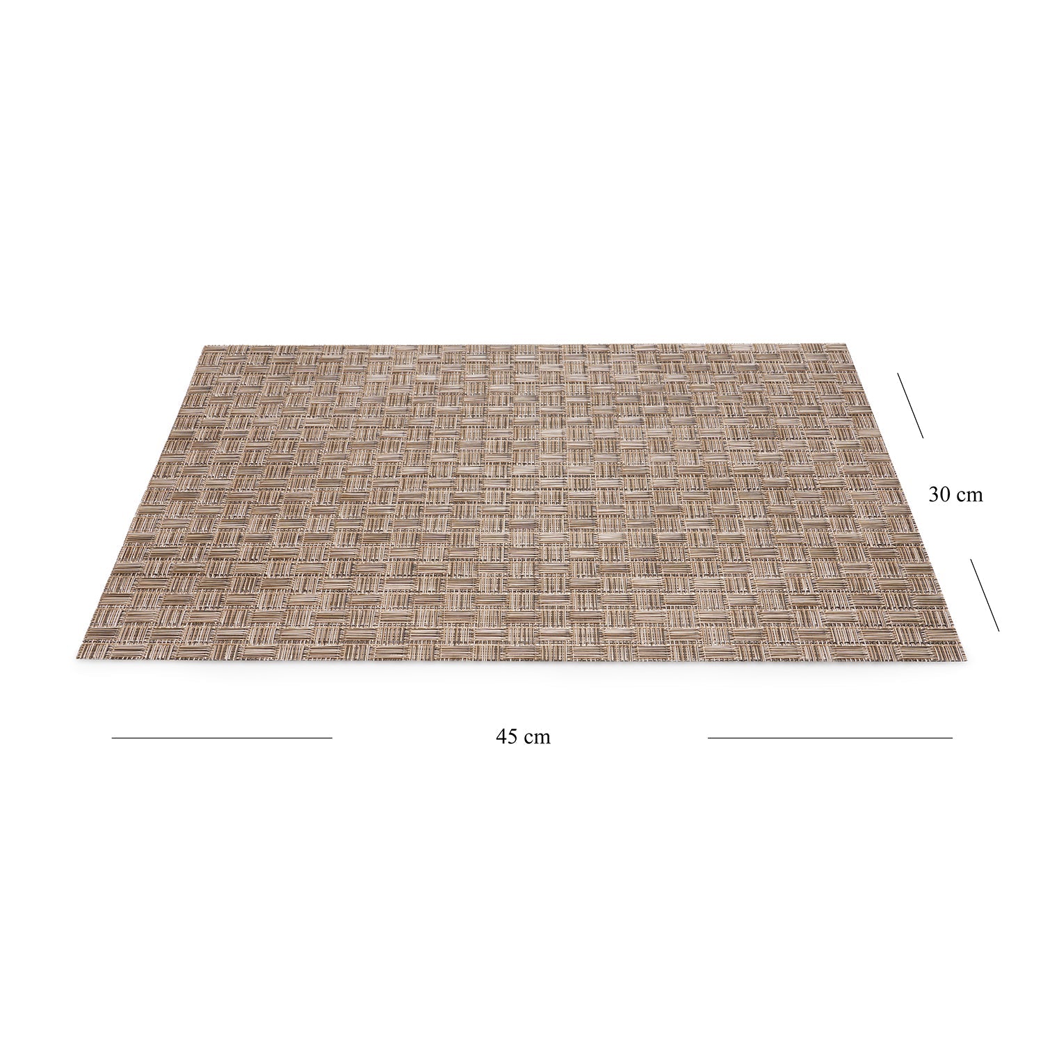 Set of 2 Light Brown Woven PVC Placemats