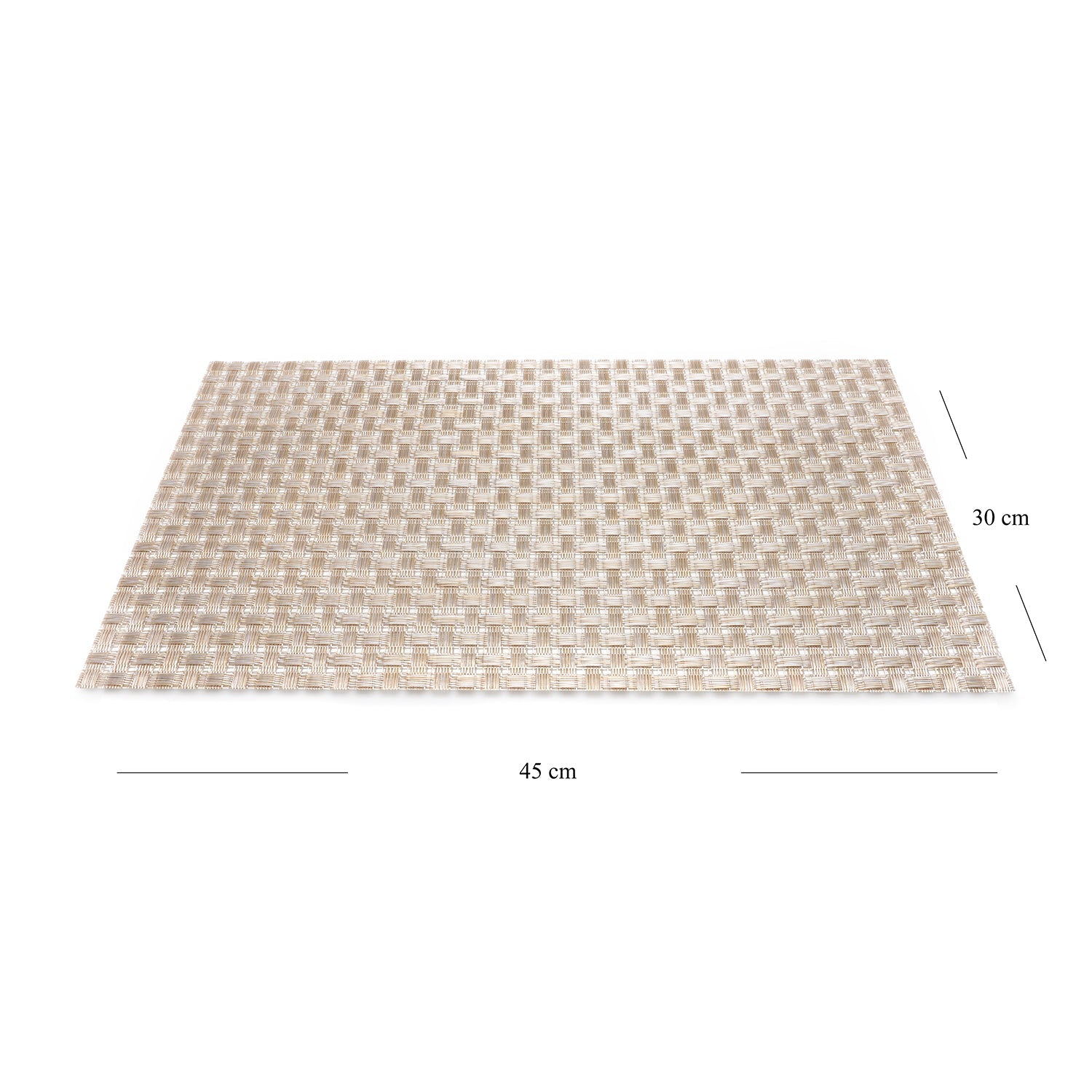 Set of 2 Beige Woven PVC Placemats