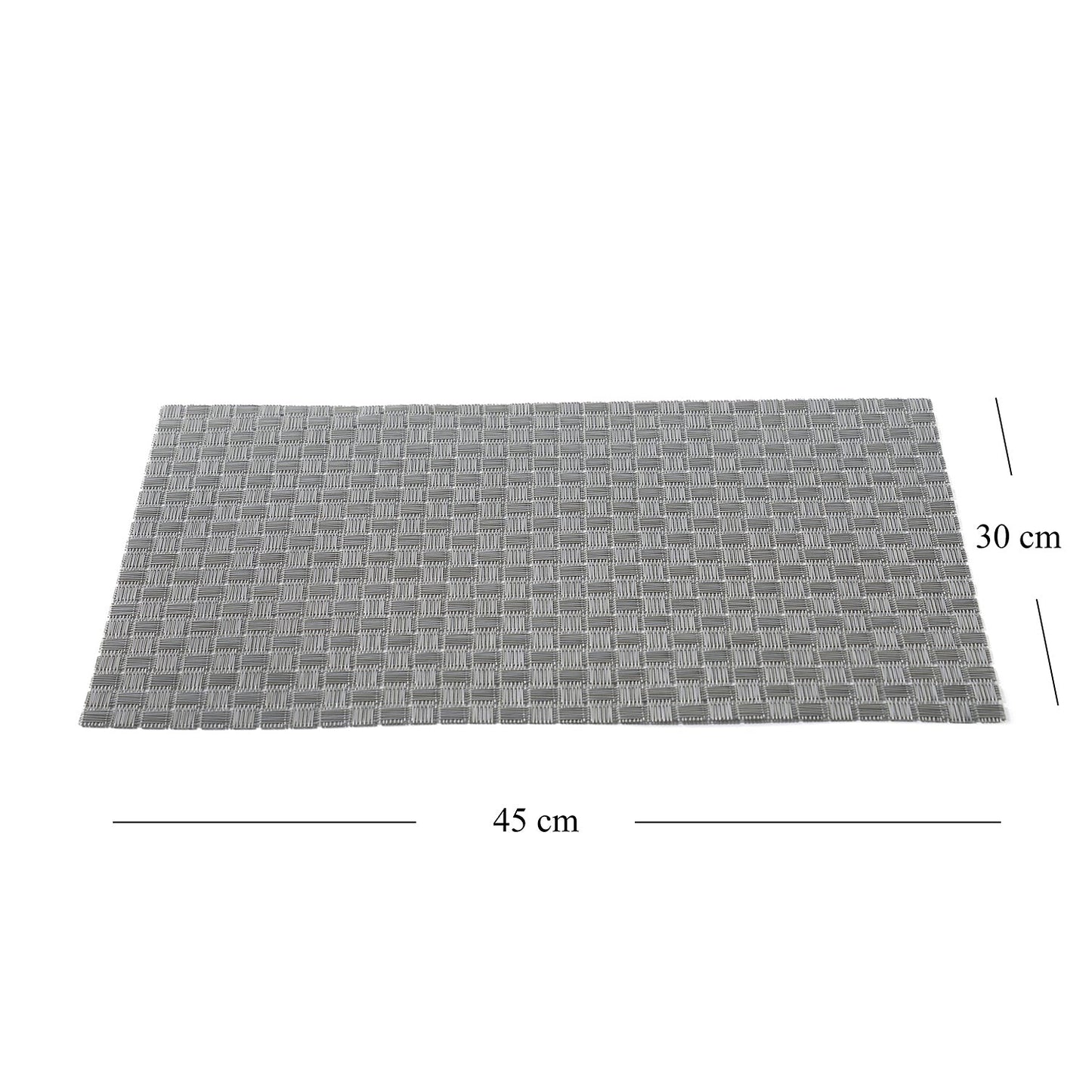 Set Of 2 Silver Woven Pvs Placemats