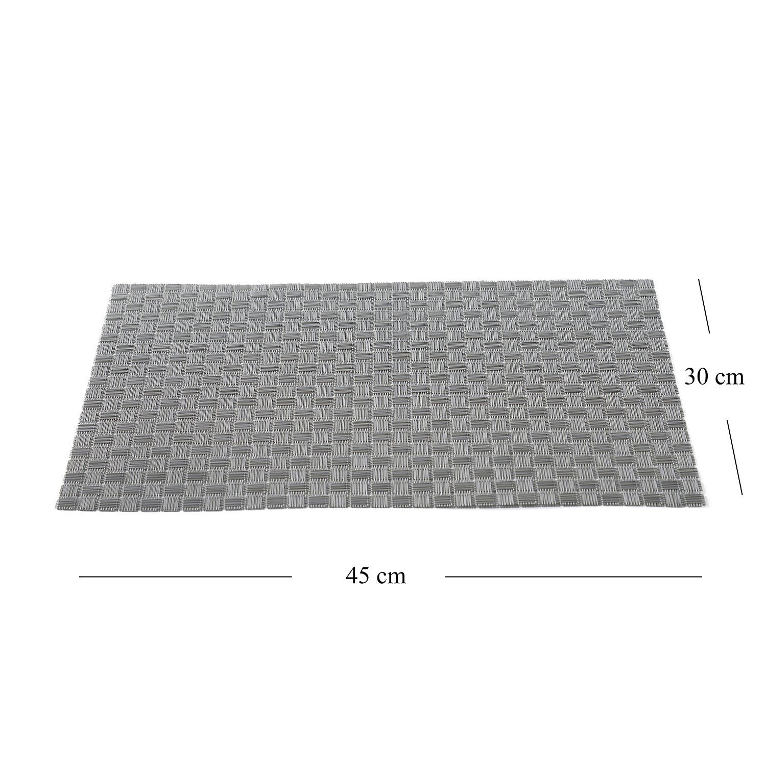 Set Of 2 Silver Woven Pvs Placemats
