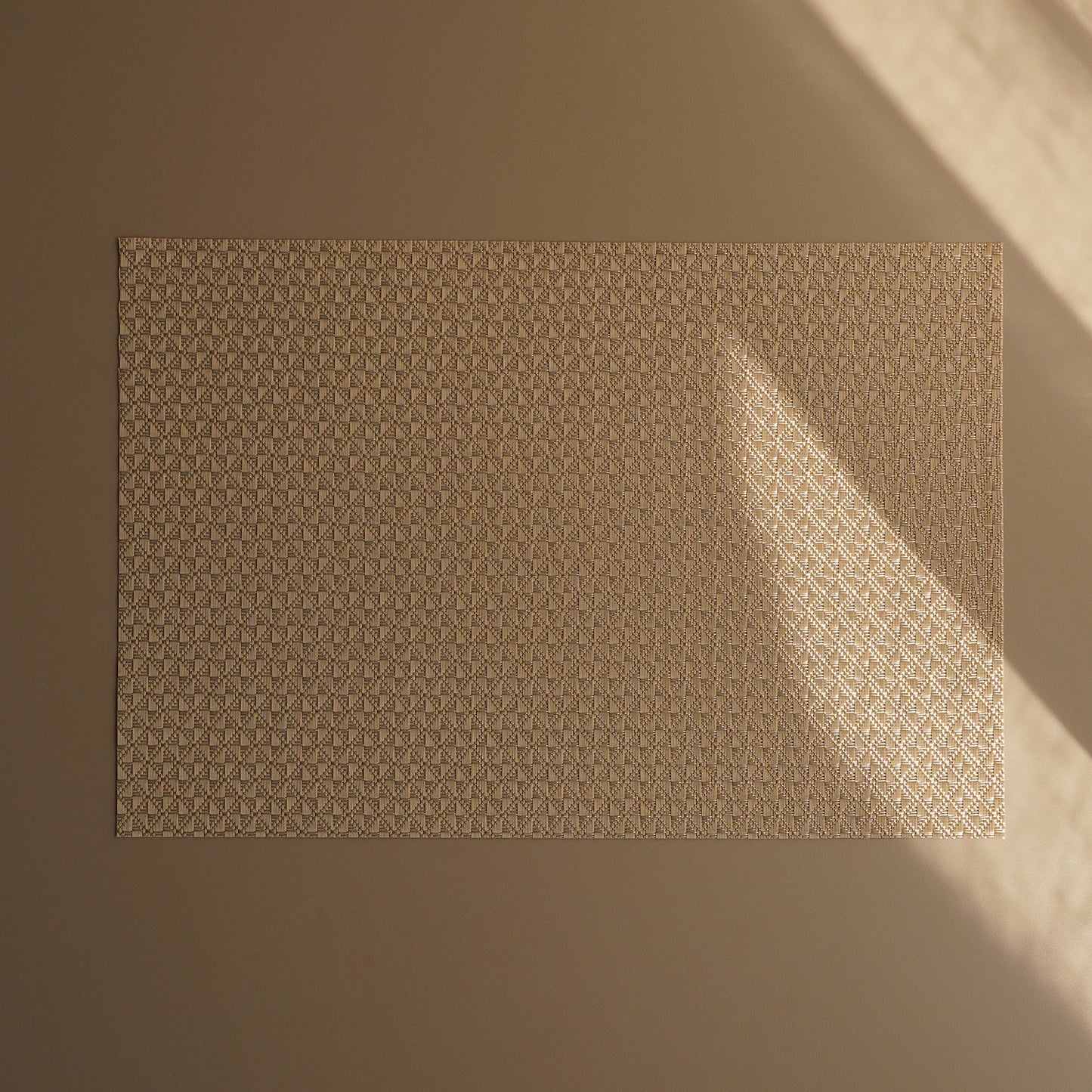 Set of 2 Beige Diamond Design PVC Placemats