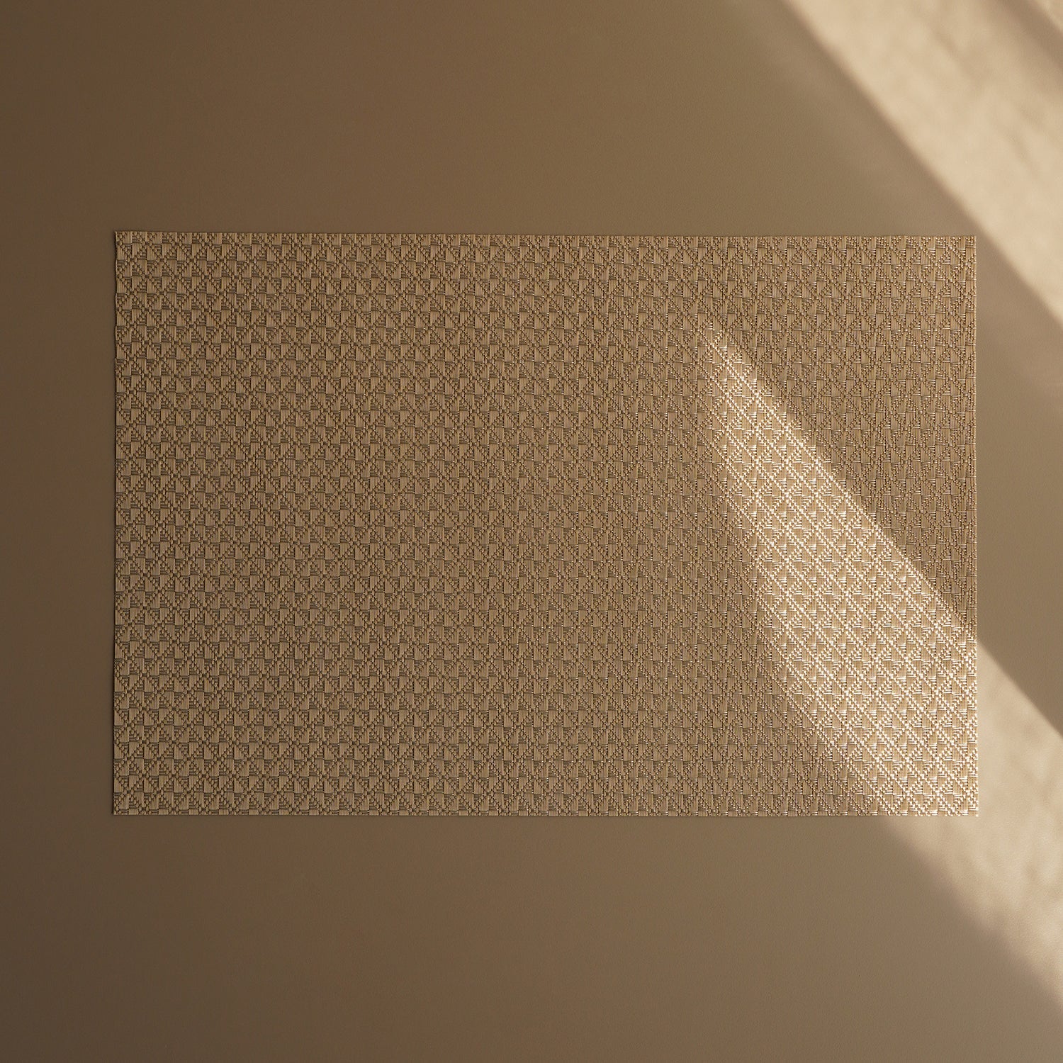 Set of 2 Beige Diamond Design PVC Placemats