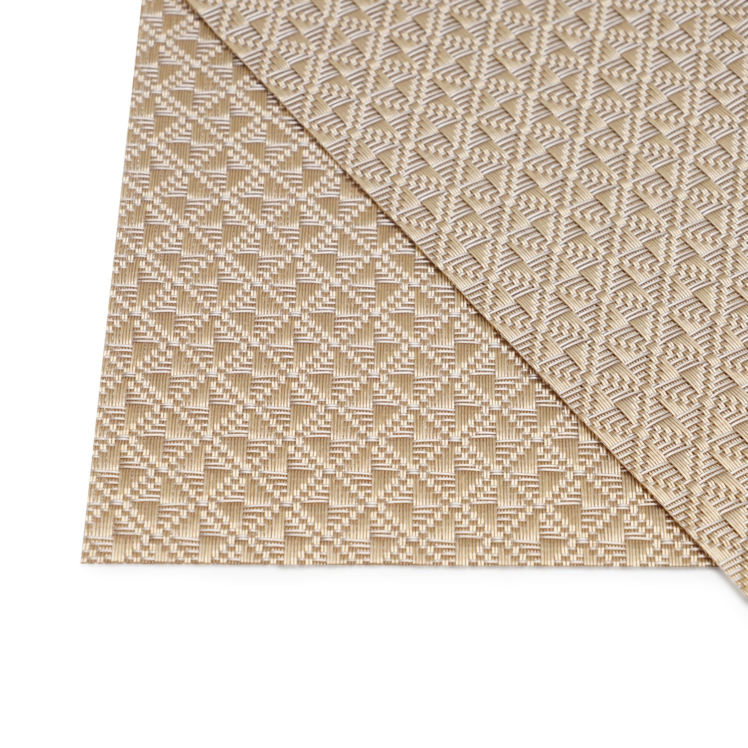 Set of 2 Beige Diamond Design PVC Placemats