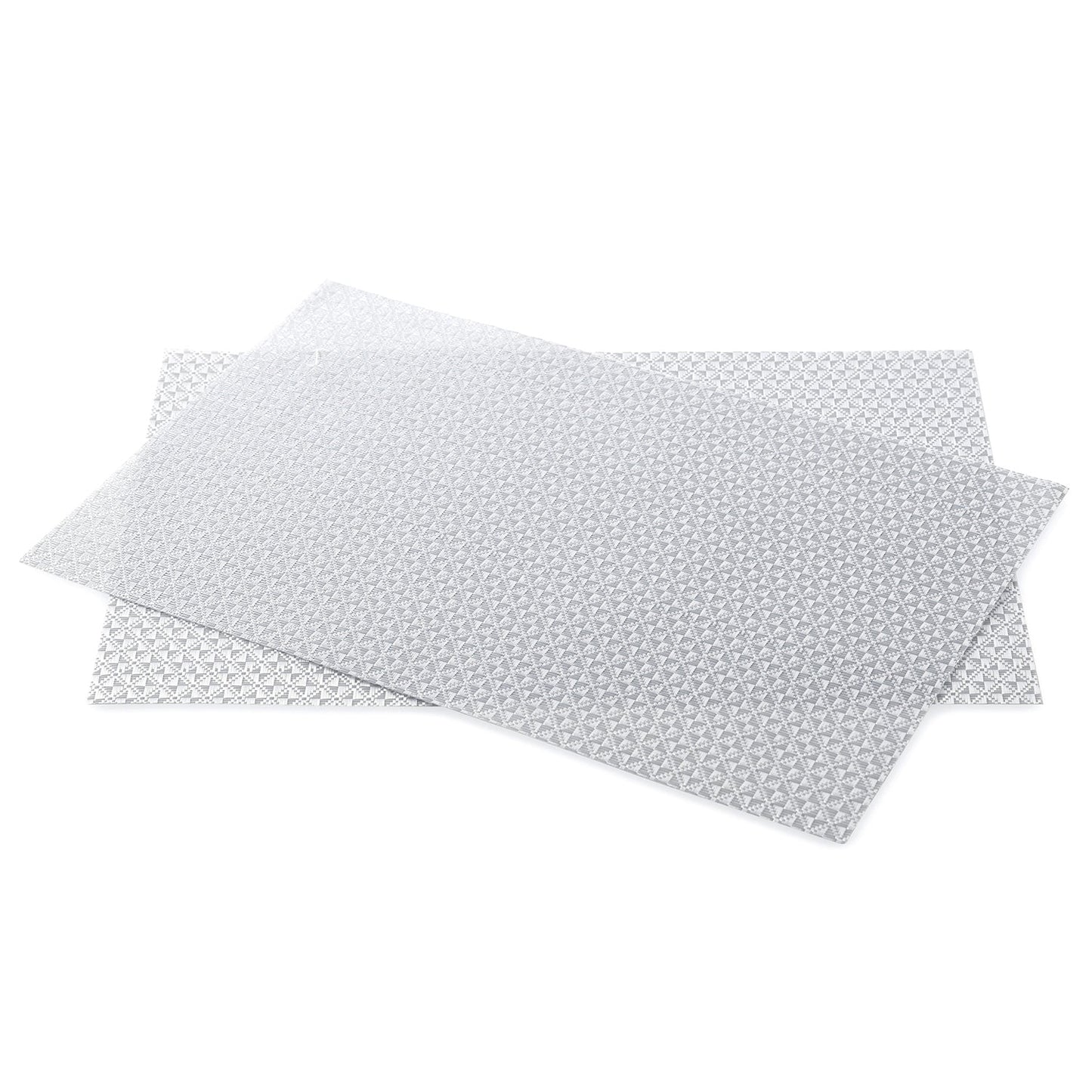 Set Of 2 Silver Diamond Design Pvc Placemats