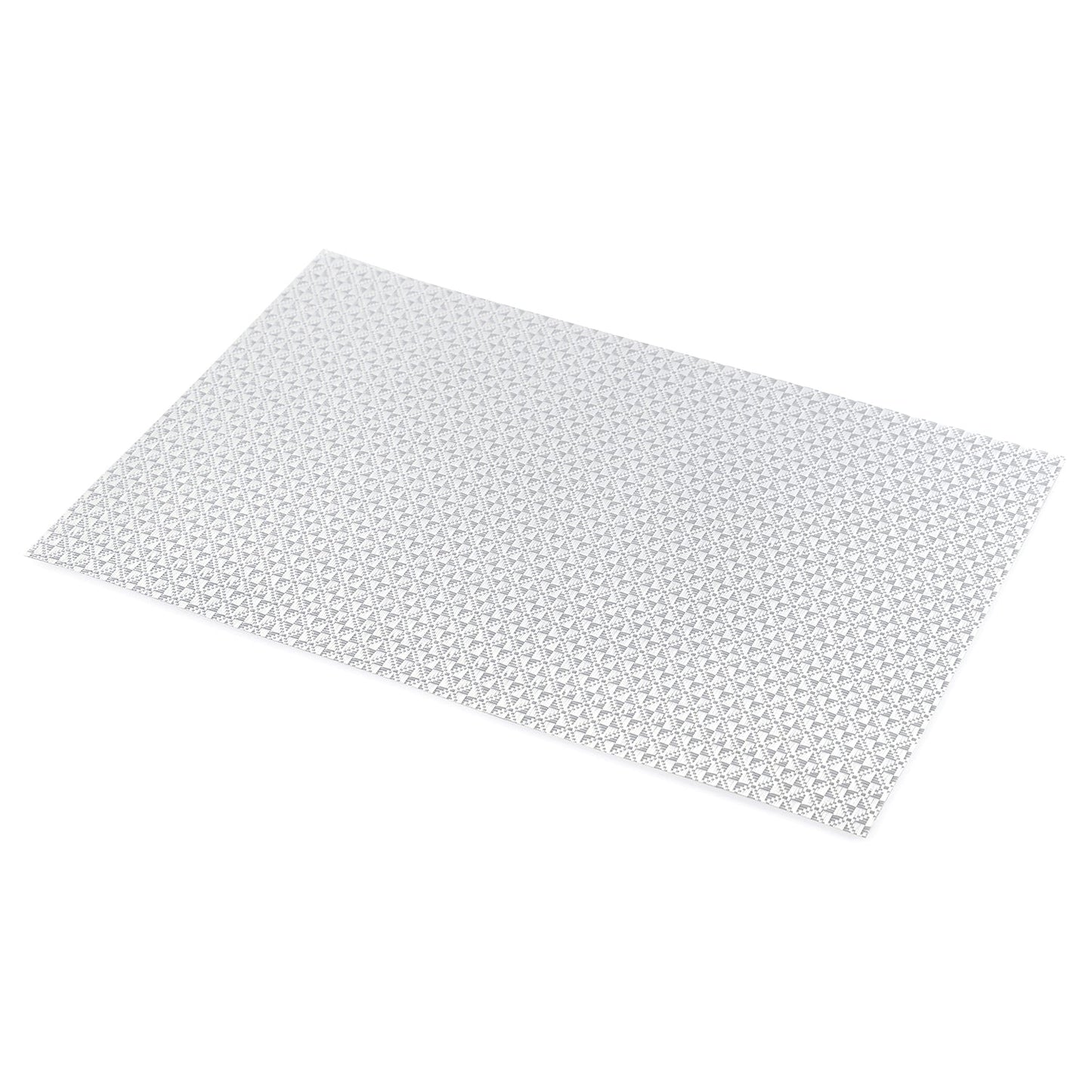 Set Of 2 Silver Diamond Design Pvc Placemats