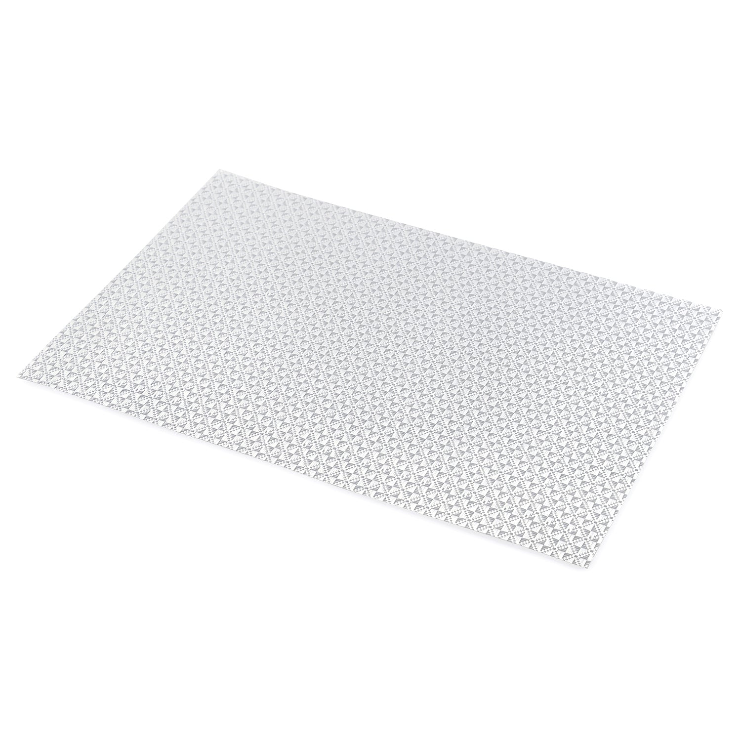 Set Of 2 Silver Diamond Design Pvc Placemats