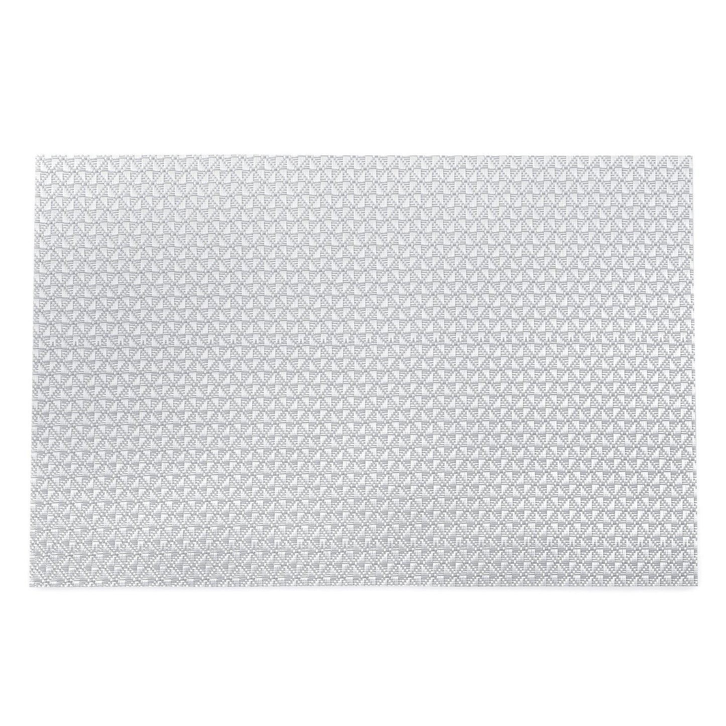 Set Of 2 Silver Diamond Design Pvc Placemats