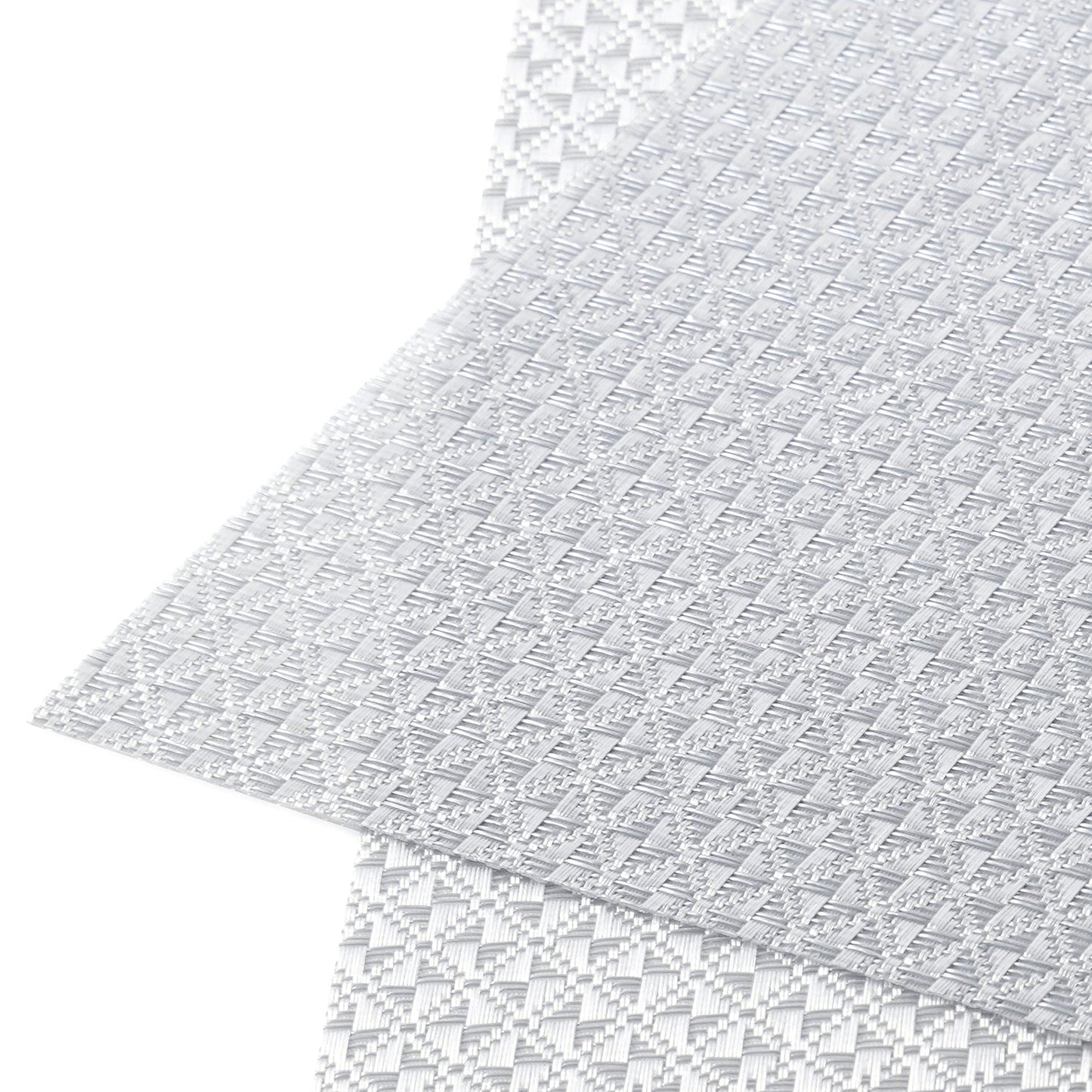Set Of 2 Silver Diamond Design Pvc Placemats