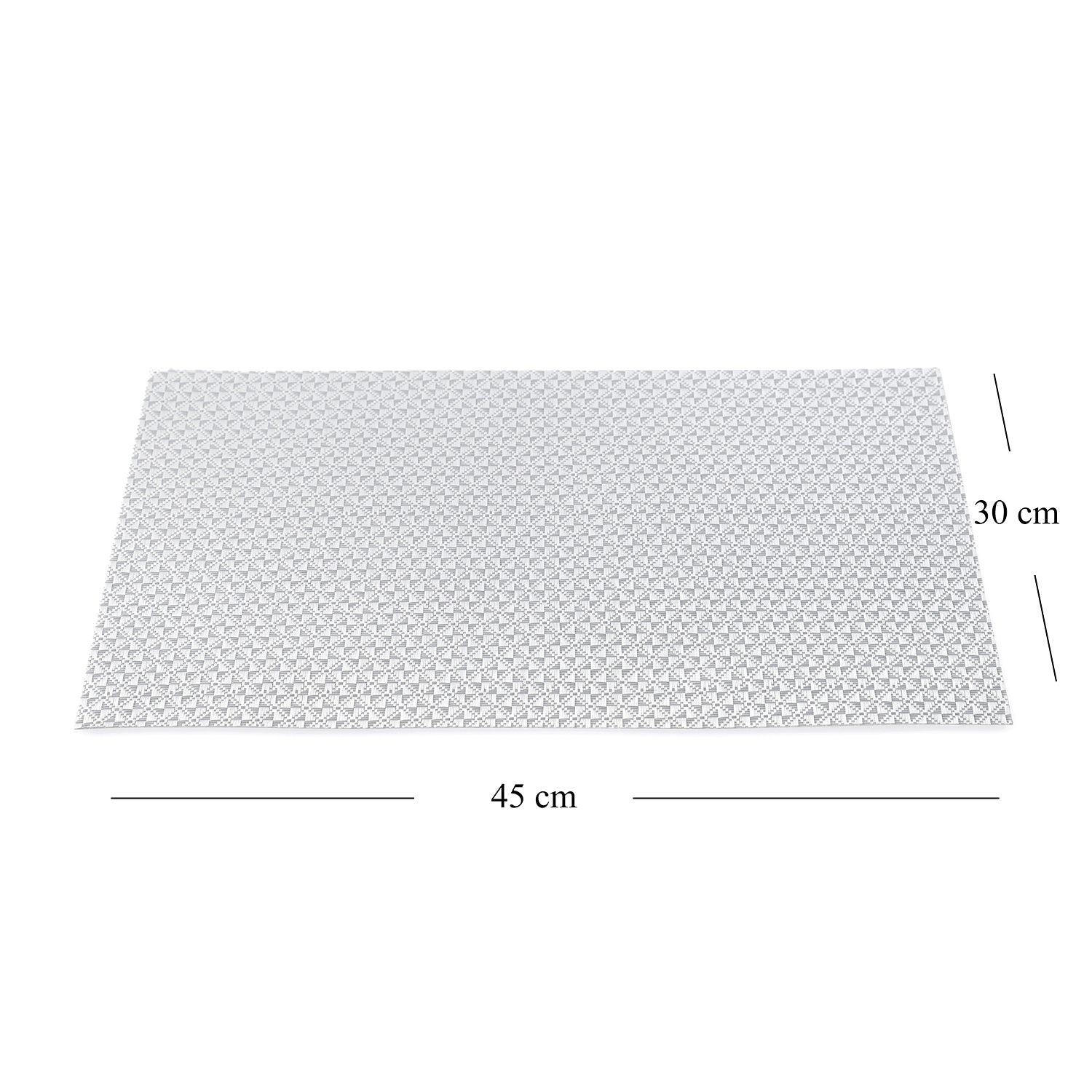 Set Of 2 Silver Diamond Design Pvc Placemats