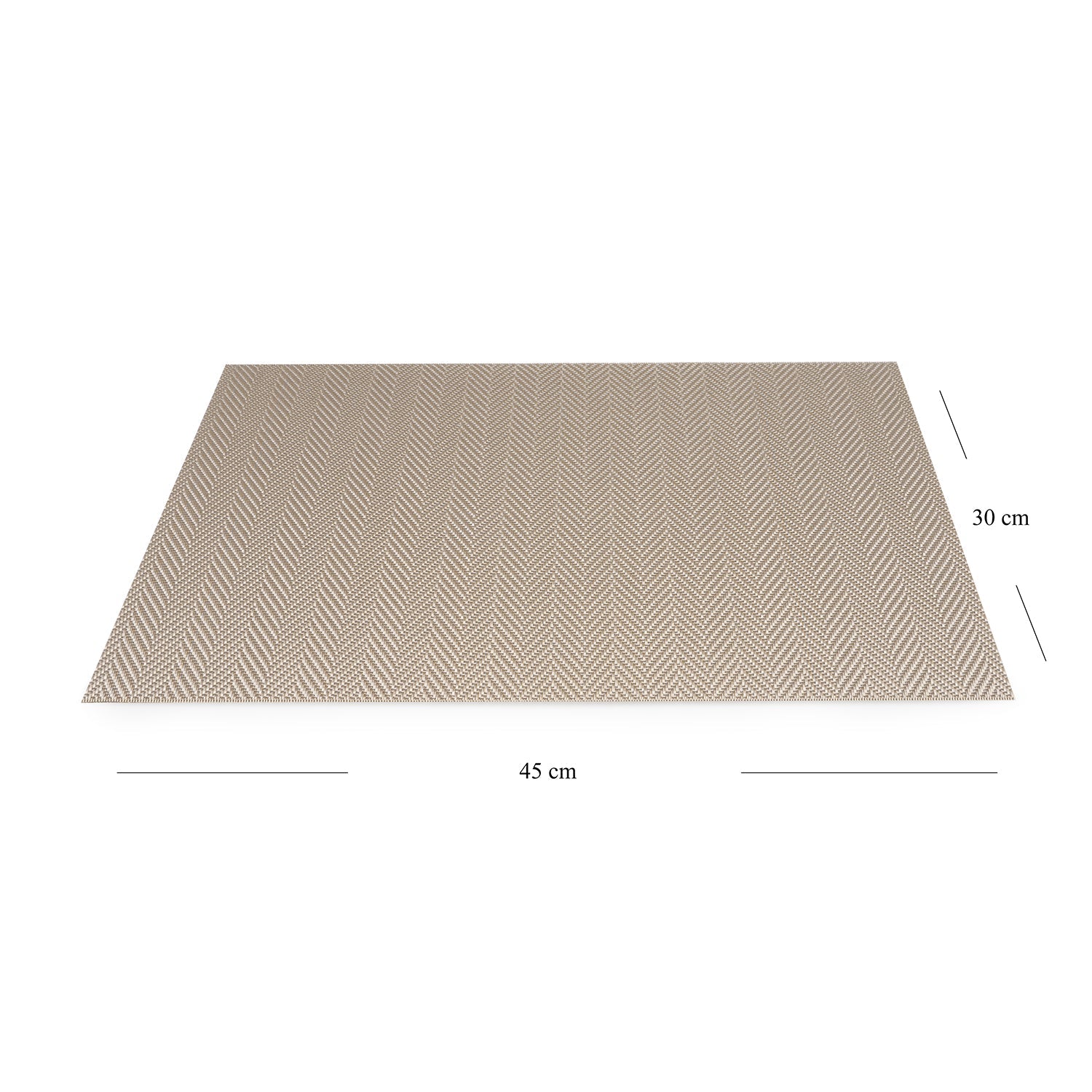 Set of 2 Beige Herringbone Design PVC Placemats