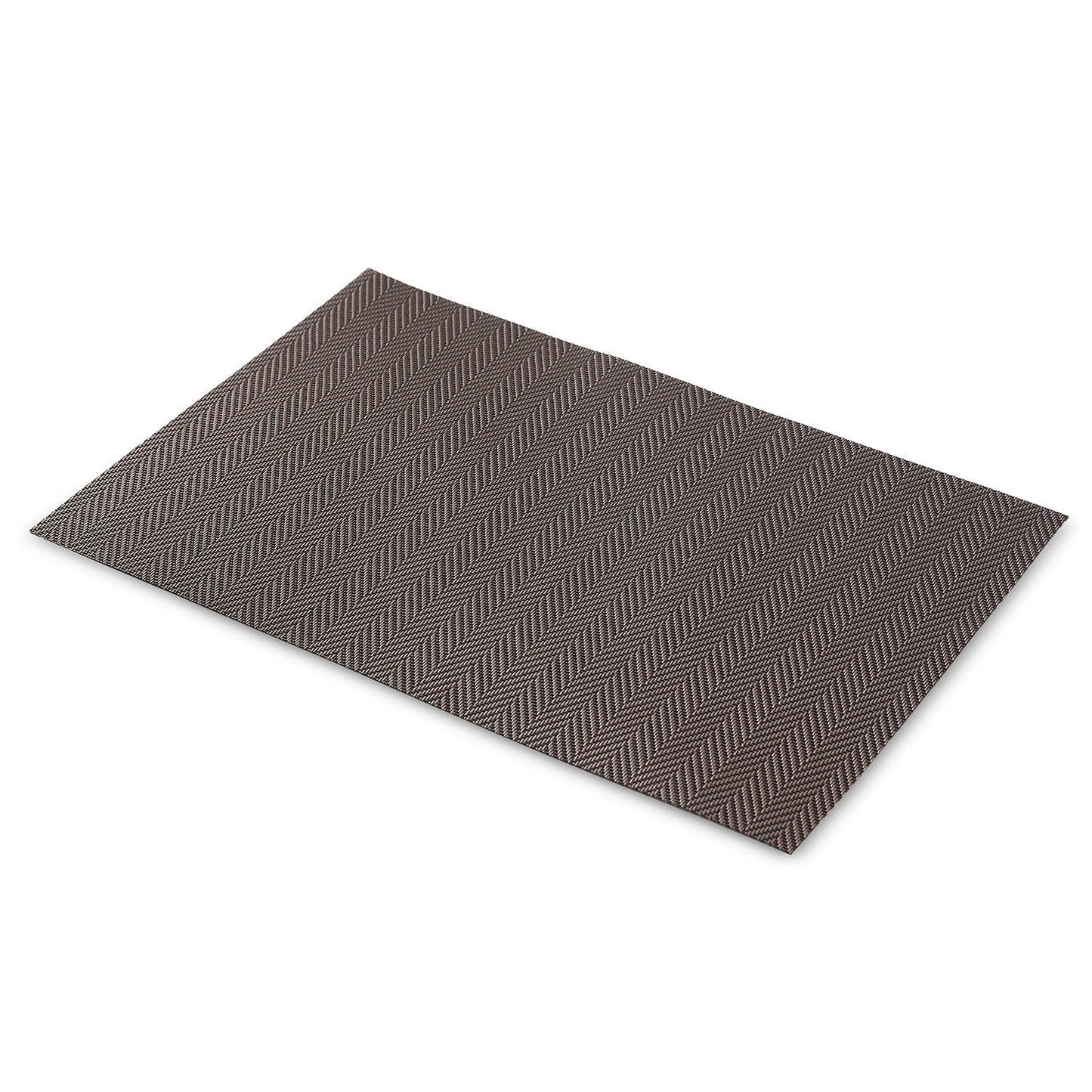Set Of 2 Brown Herringbone Design Pvc Placemats