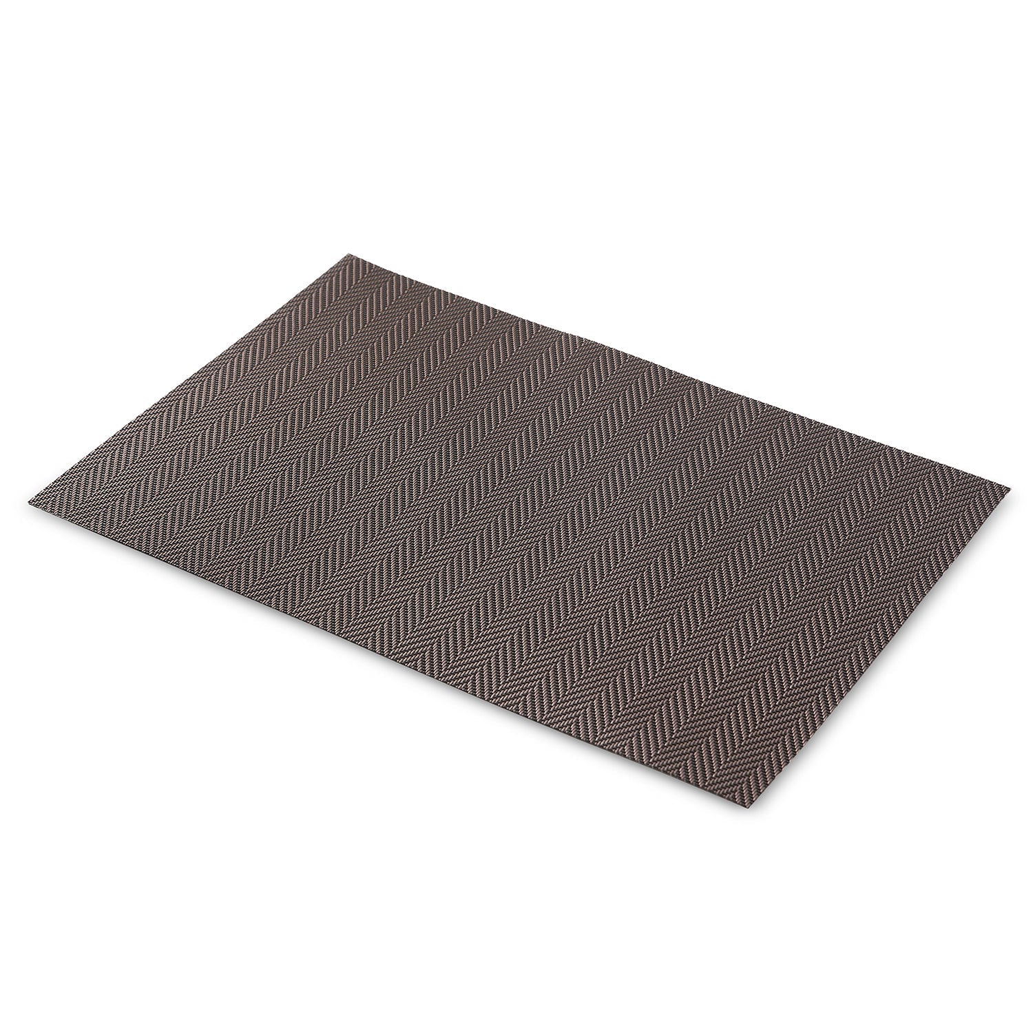 Set Of 2 Brown Herringbone Design Pvc Placemats