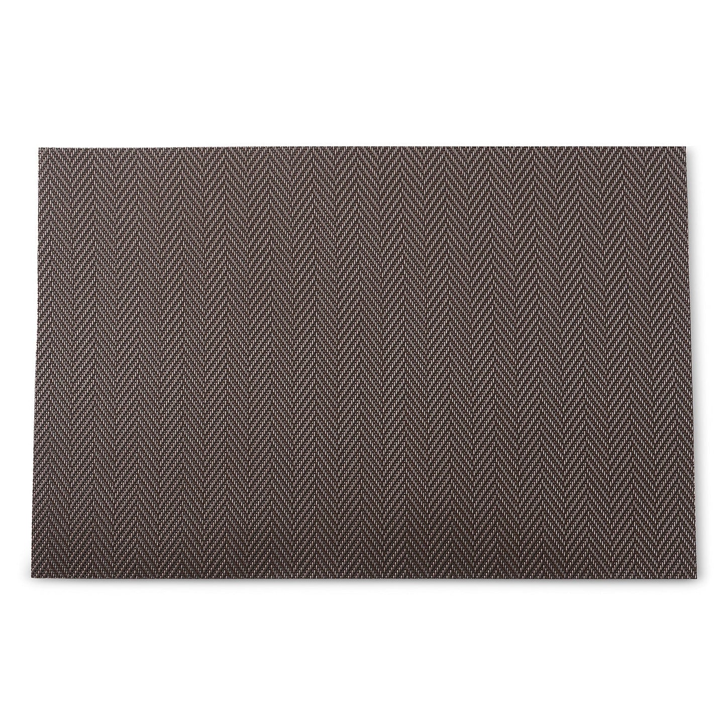 Set Of 2 Brown Herringbone Design Pvc Placemats