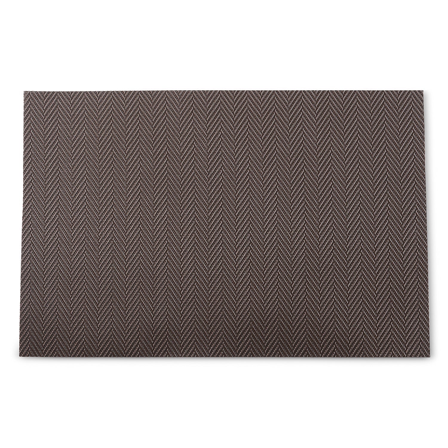 Set Of 2 Brown Herringbone Design Pvc Placemats
