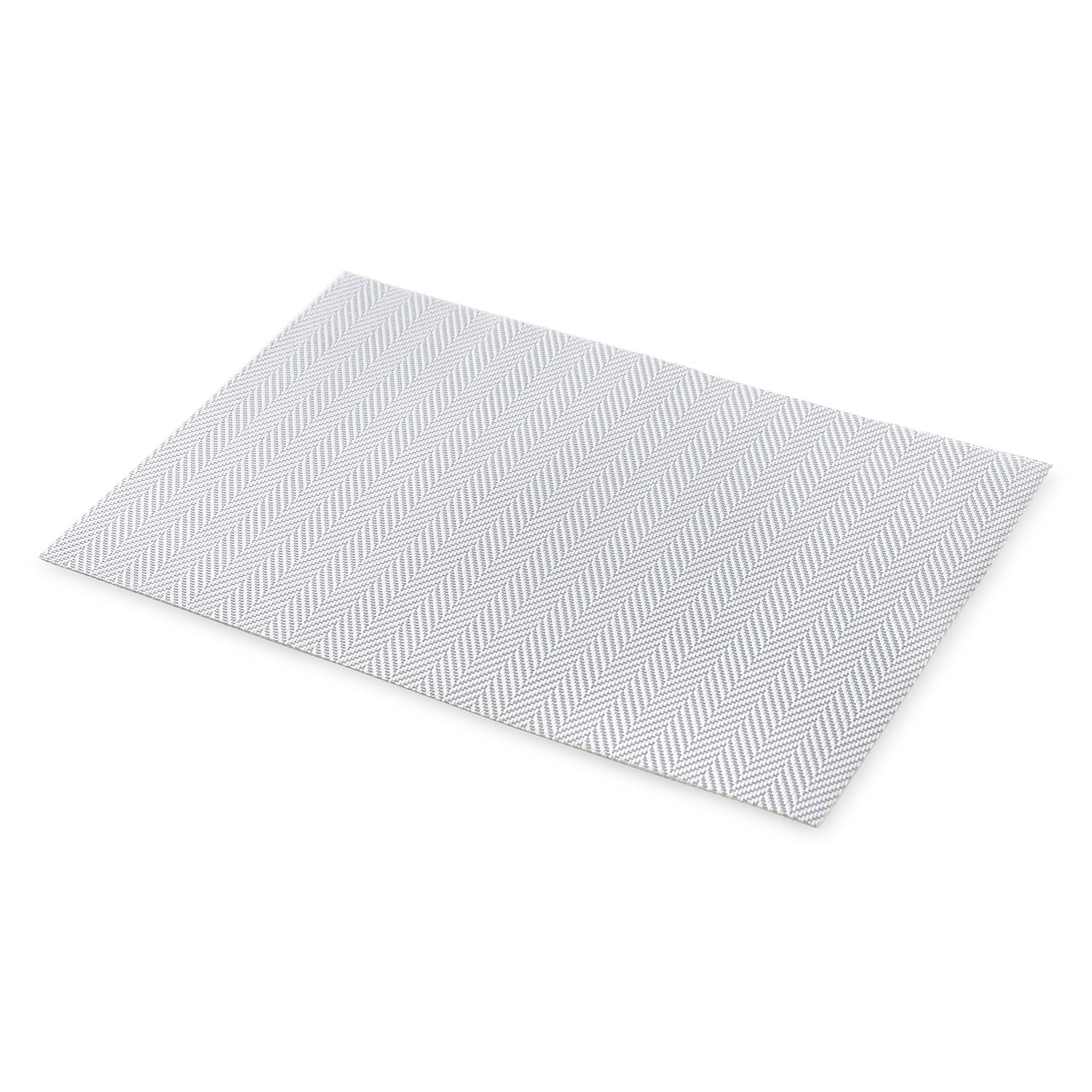 Set Of 2 Silver Herringbone Design Pvc Placemats