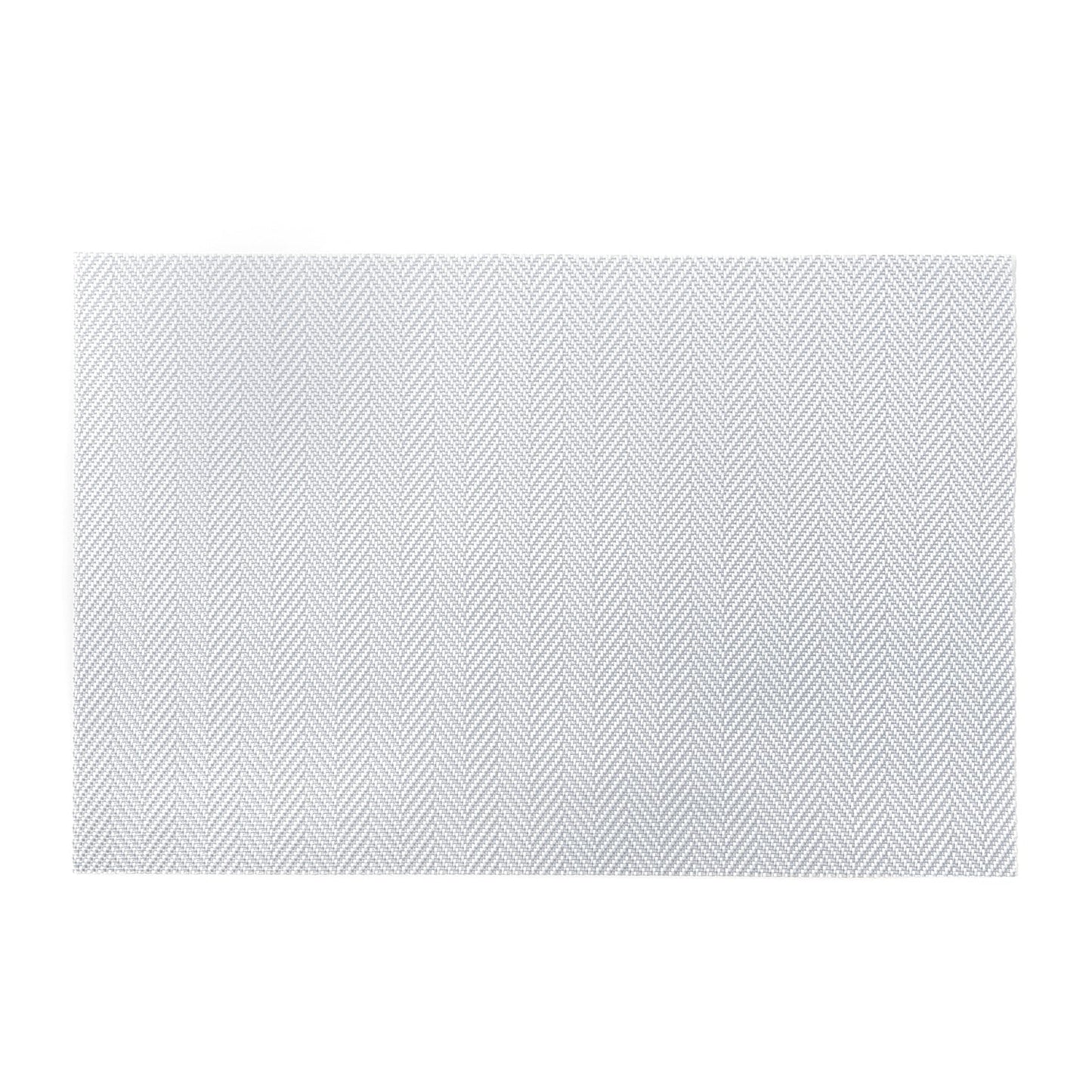 Set Of 2 Silver Herringbone Design Pvc Placemats