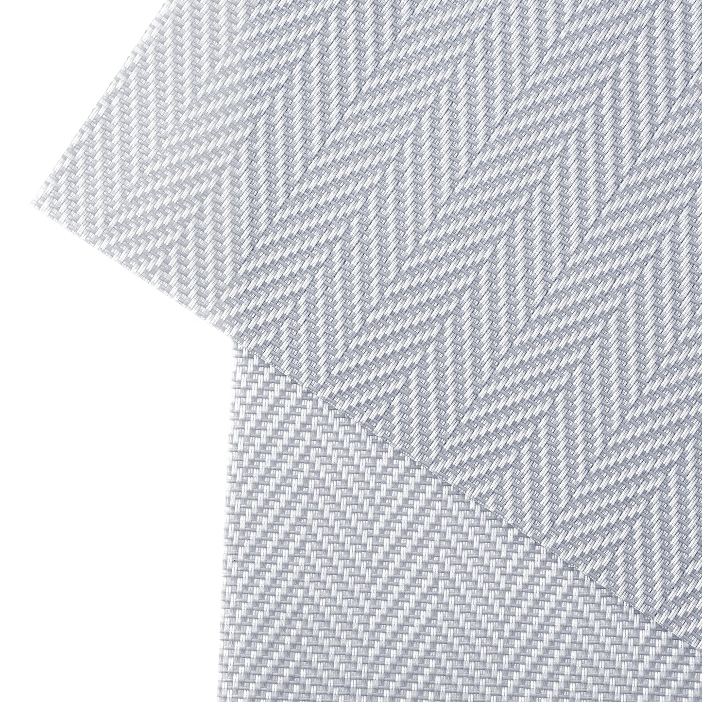 Set Of 2 Silver Herringbone Design Pvc Placemats