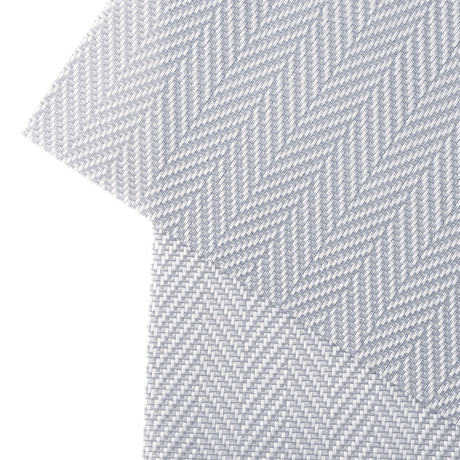 Set Of 2 Silver Herringbone Design Pvc Placemats