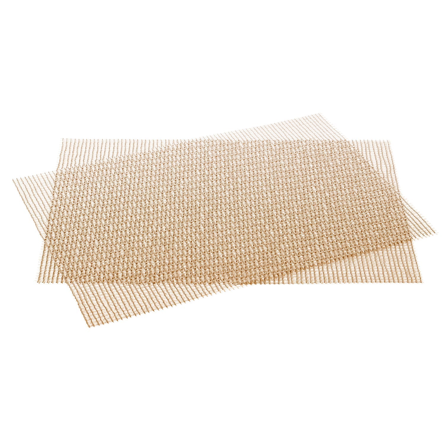 Set Of 2 Beige Checkered Design Pvc Placemats