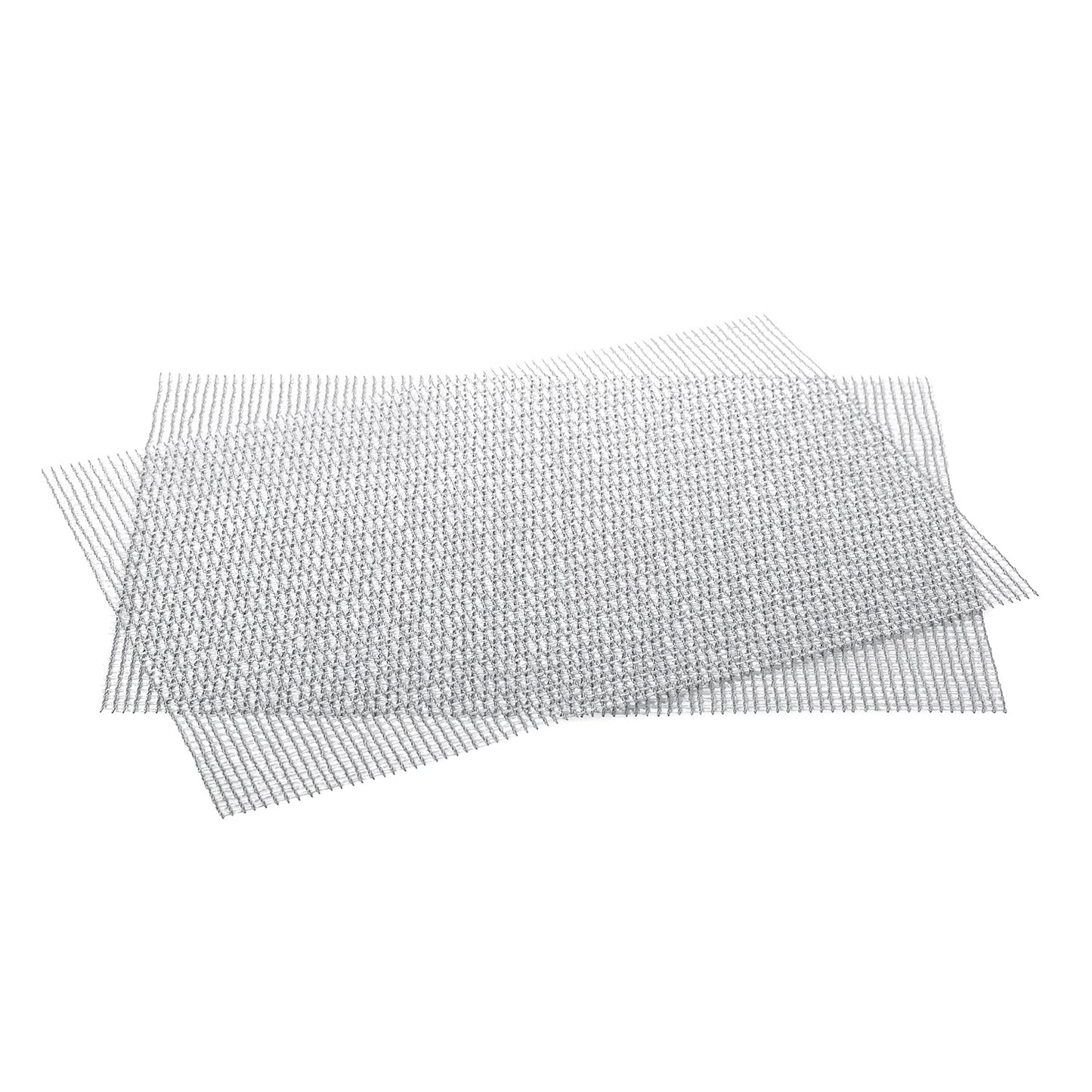 Set Of 2 Silver Checkered Design Pvc Placemats