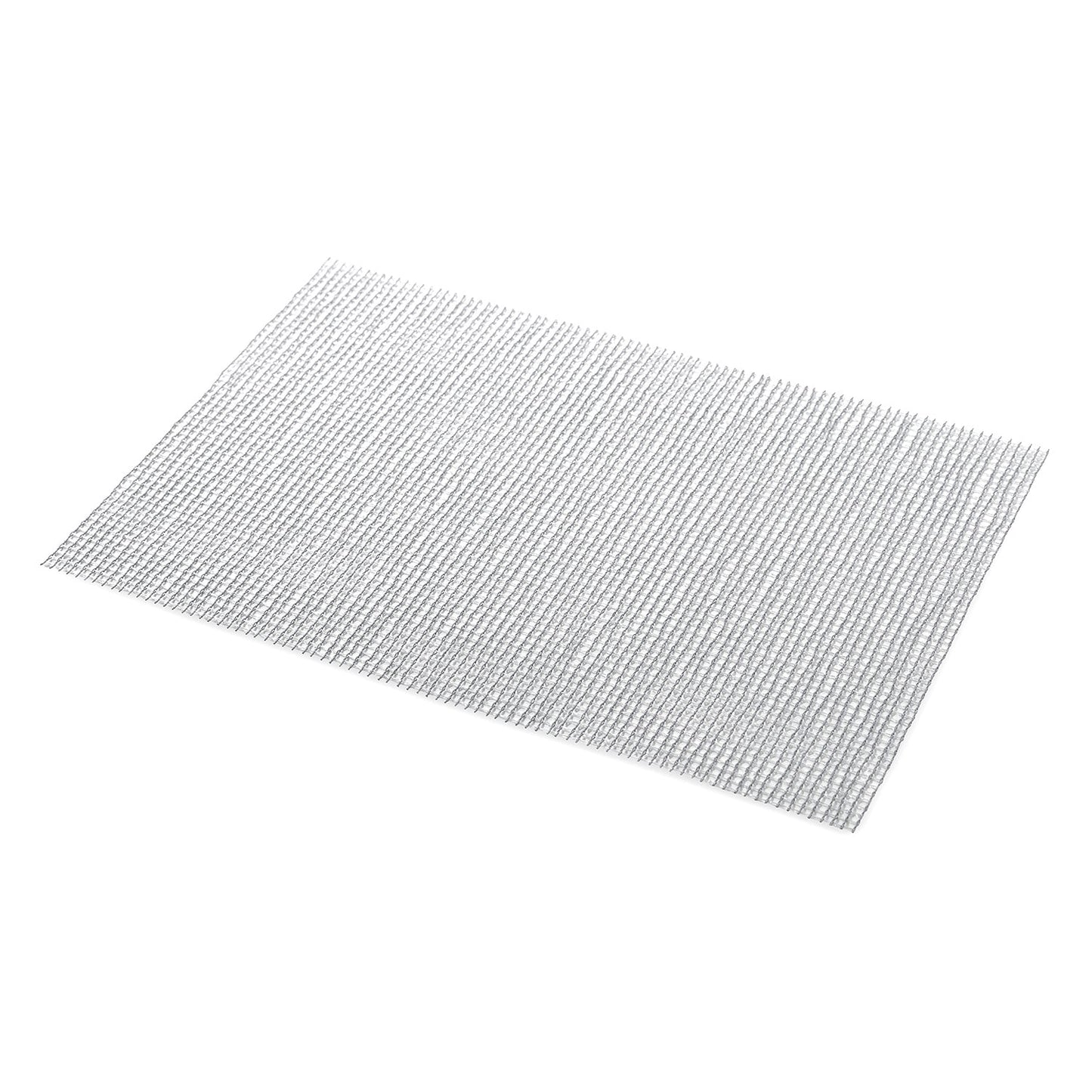 Set Of 2 Silver Checkered Design Pvc Placemats