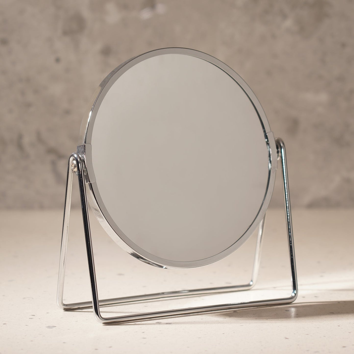 Silver Double Sided Metal Vanity Mirror