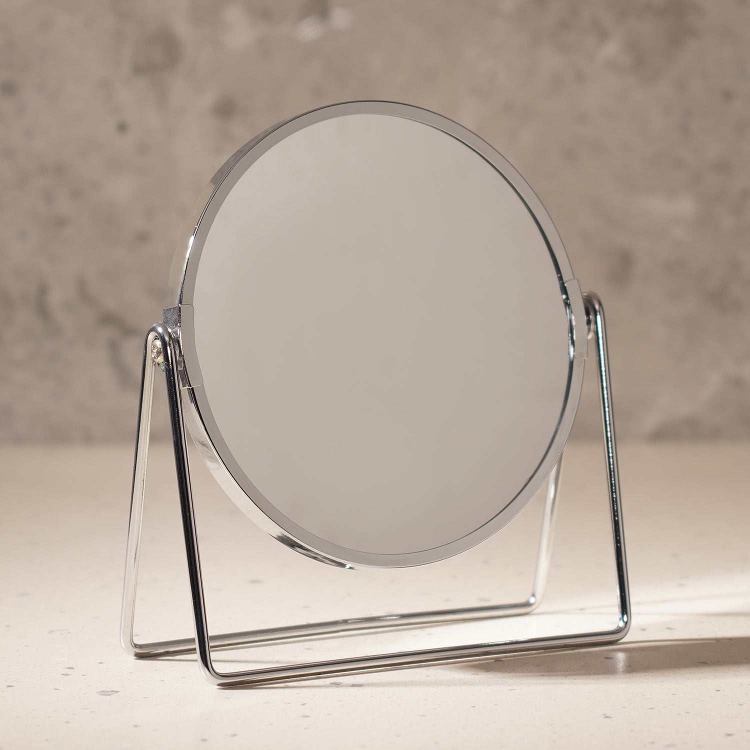 Silver Double Sided Metal Vanity Mirror