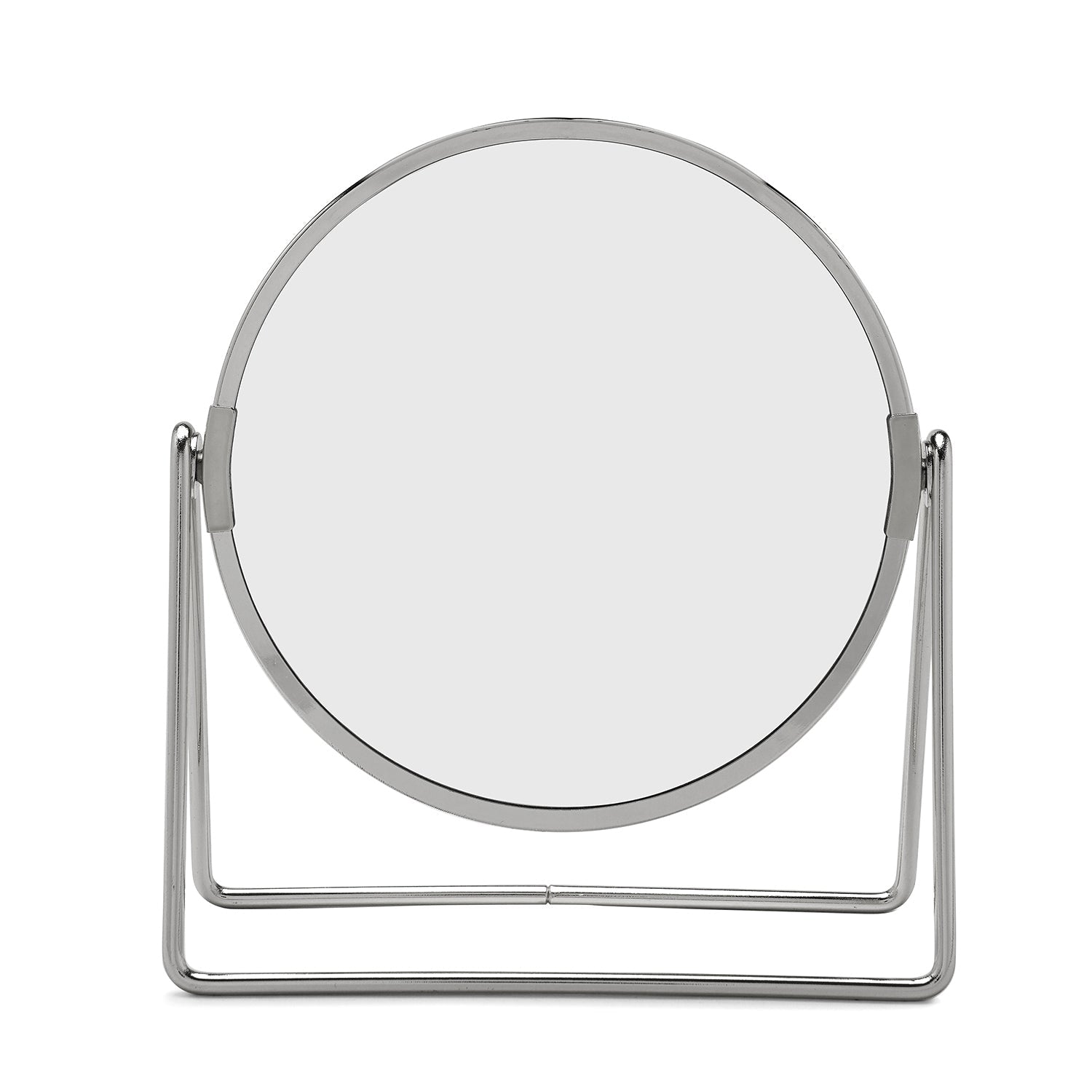 Silver Double Sided Metal Vanity Mirror