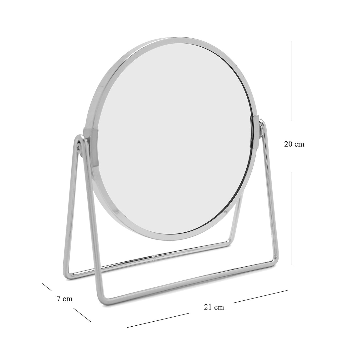 Silver Double Sided Metal Vanity Mirror