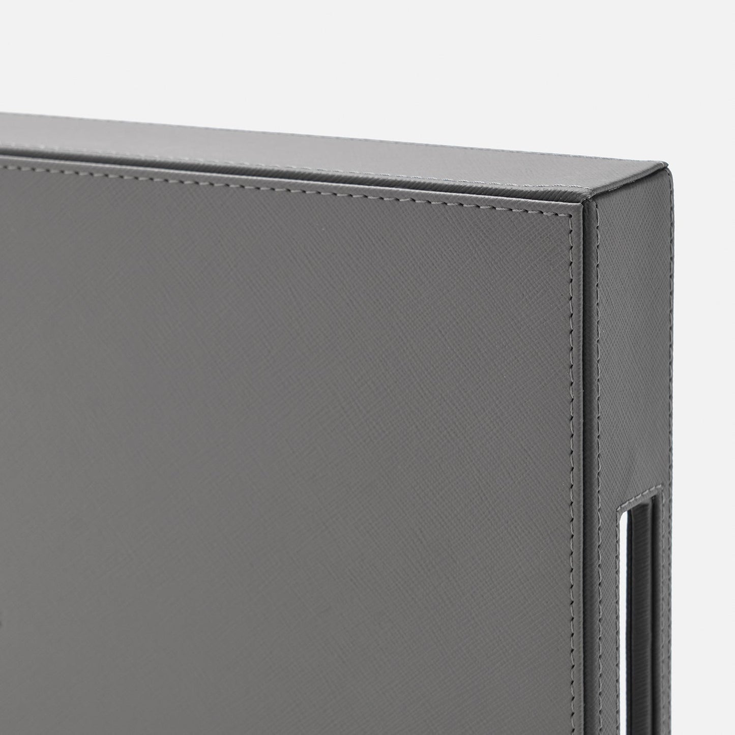 Dark Grey Rectangle Faux Leather Serving Tray