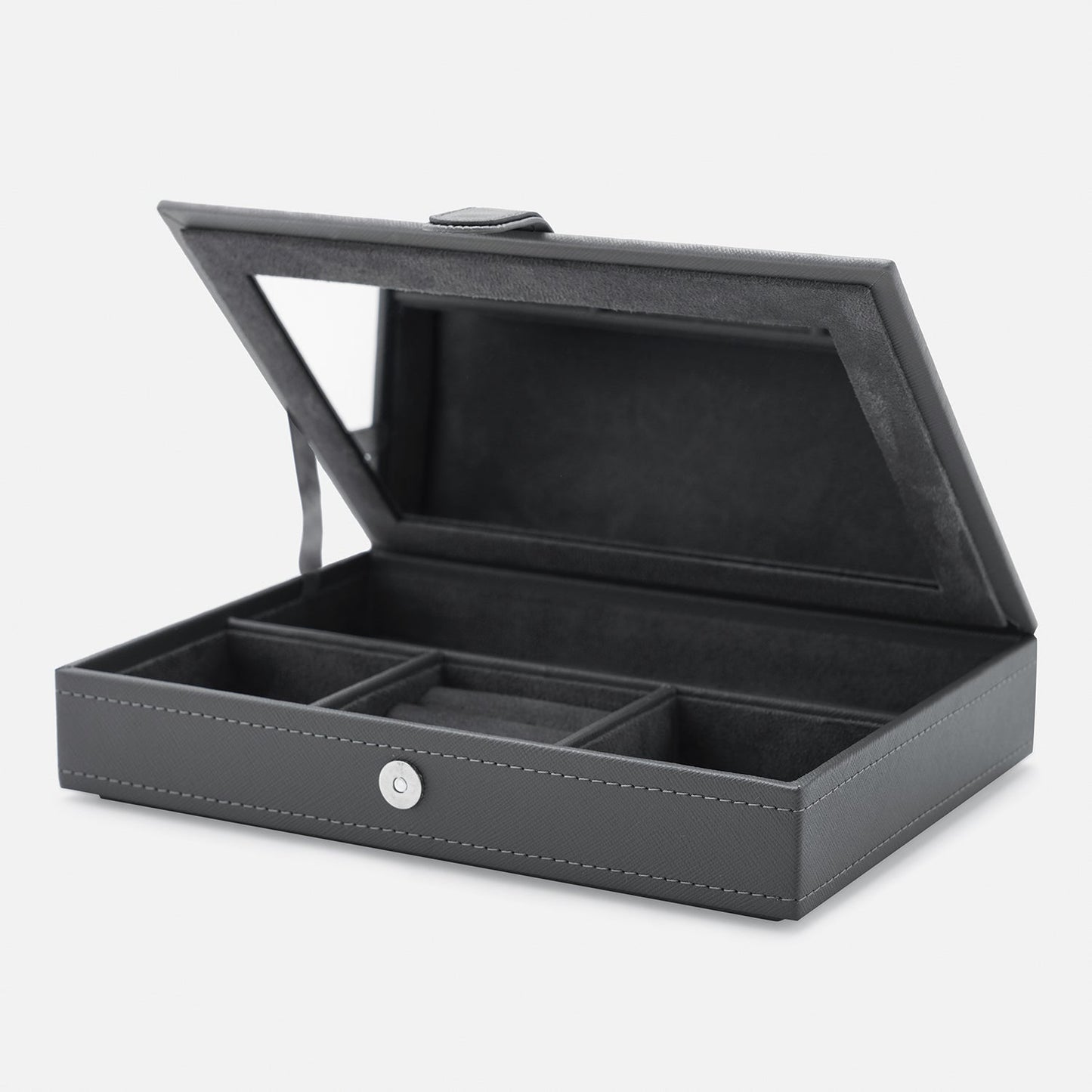 Grey Faux Leather Jewellery Box
