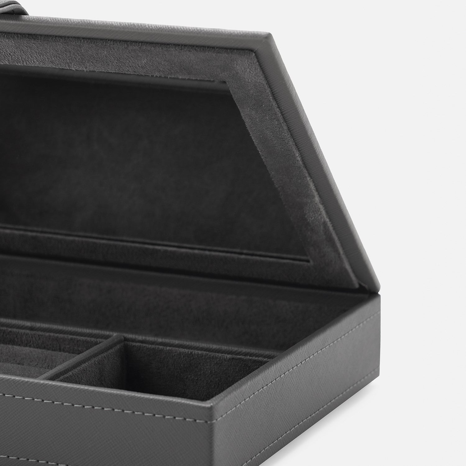 Grey Faux Leather Jewellery Box