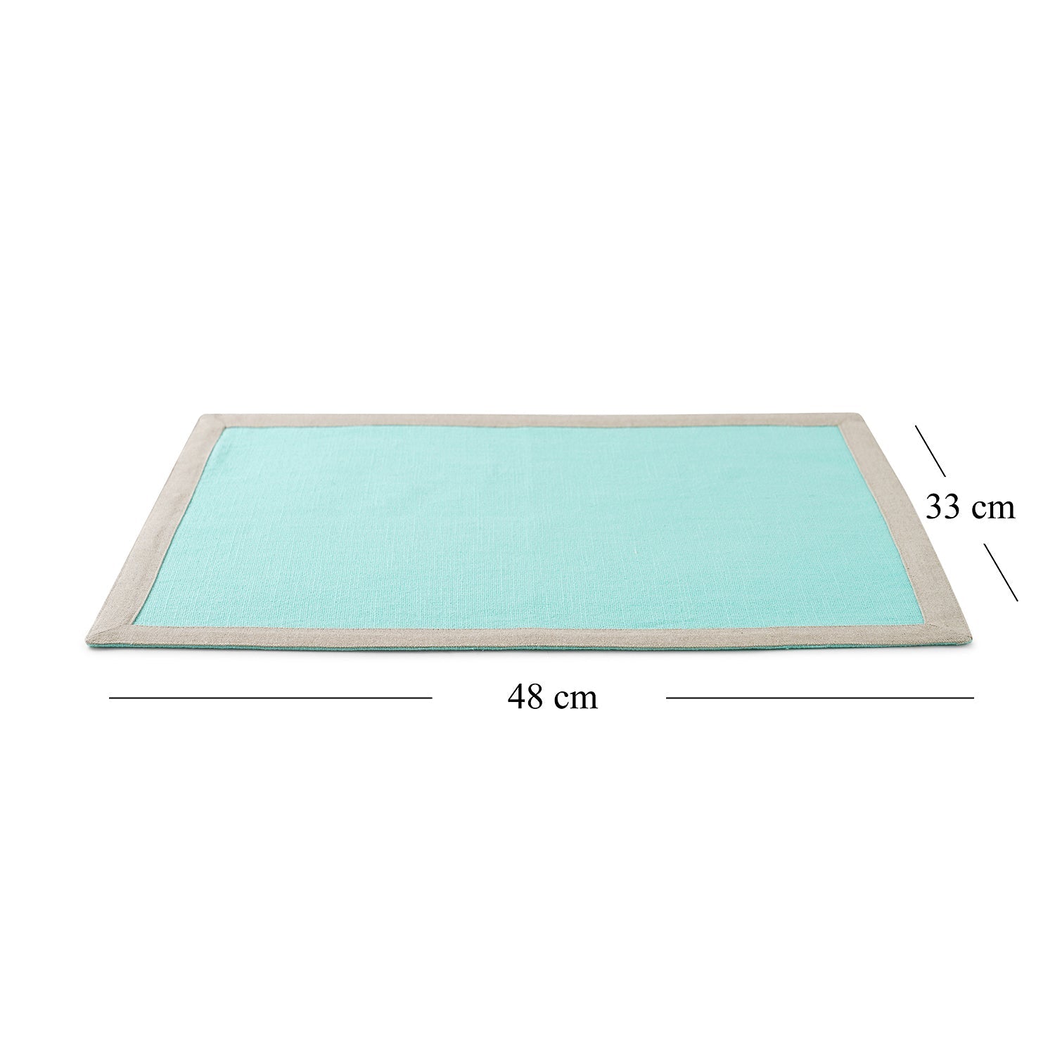 Set Of 2 Aqua Cotton Placemats
