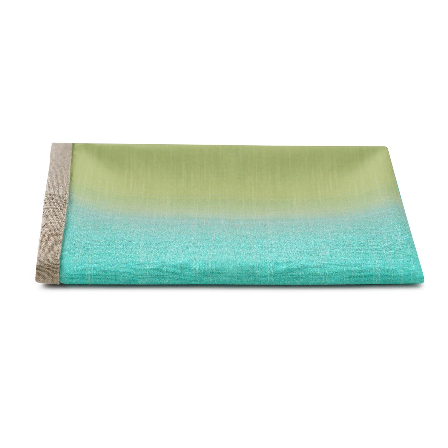 Set Of 4 Green And Aqua Ombre Cotton Napkins