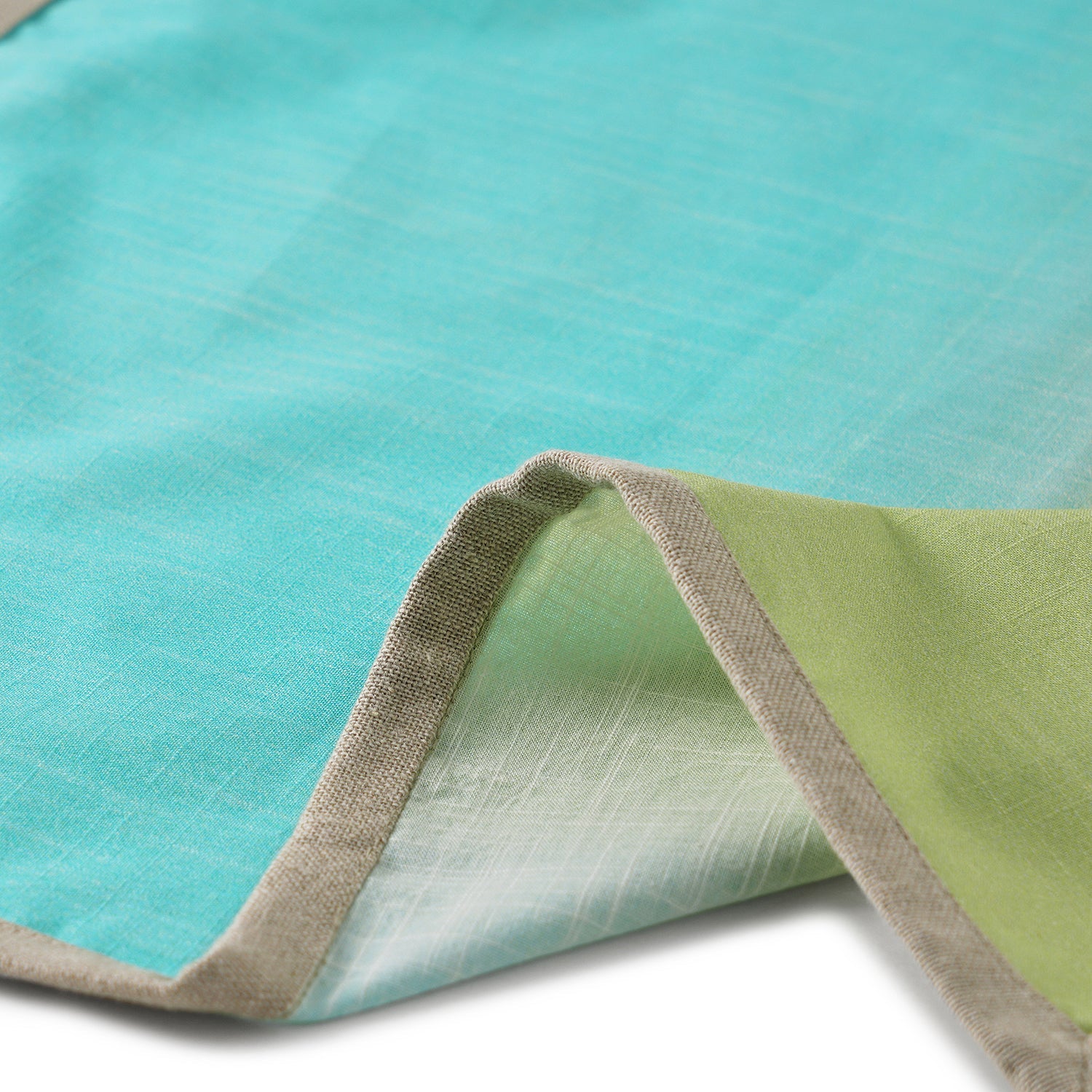 Set Of 4 Green And Aqua Ombre Cotton Napkins