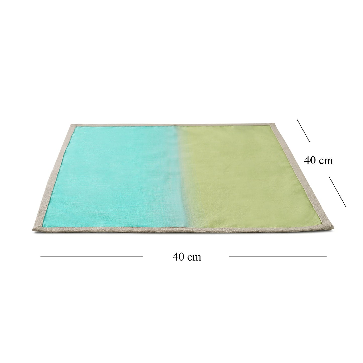 Set Of 4 Green And Aqua Ombre Cotton Napkins