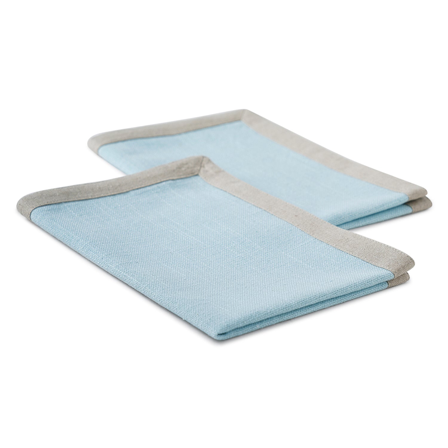 Set Of 2 Blue Cotton Placemats