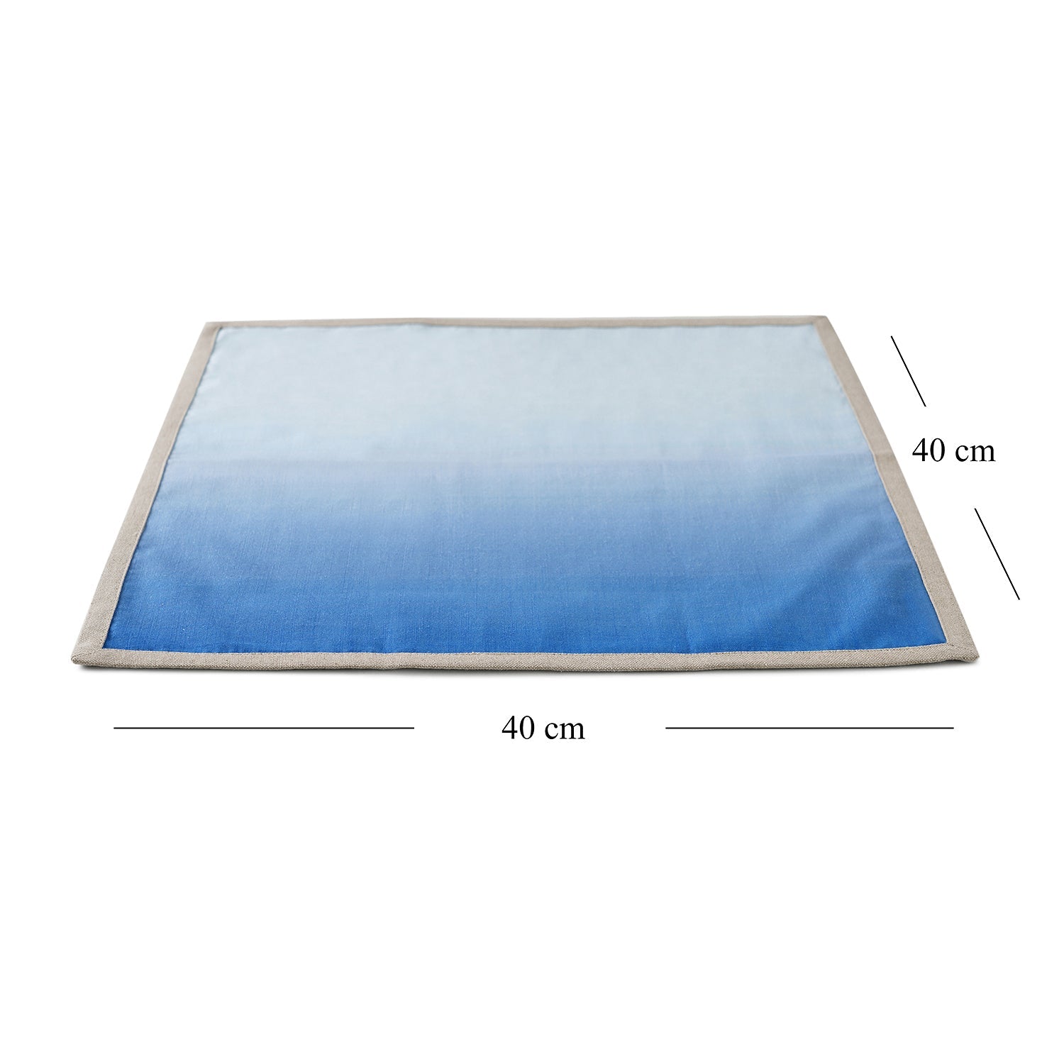 Set Of 4 Blue Ombre Cotton Napkins