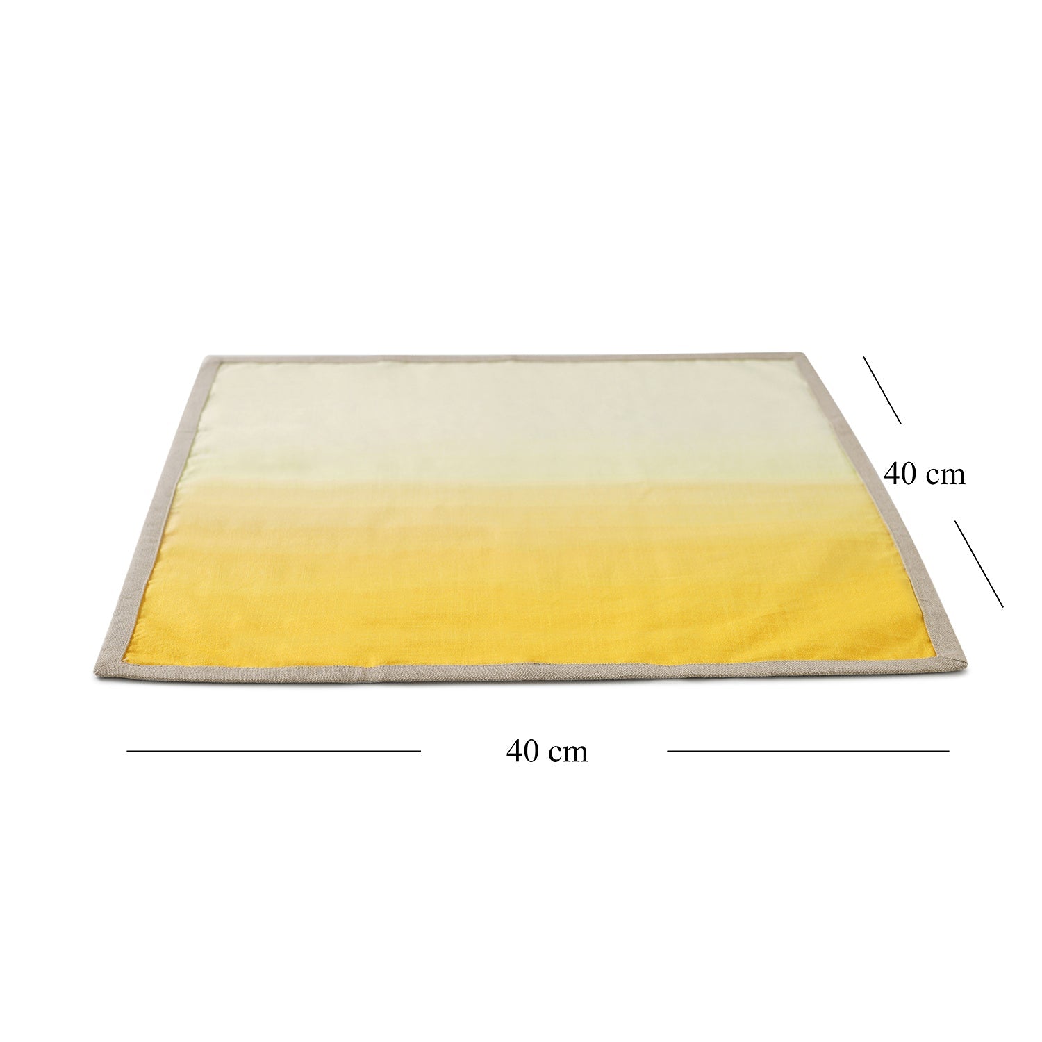 Set Of 4 Yellow Ombre Cotton Napkins