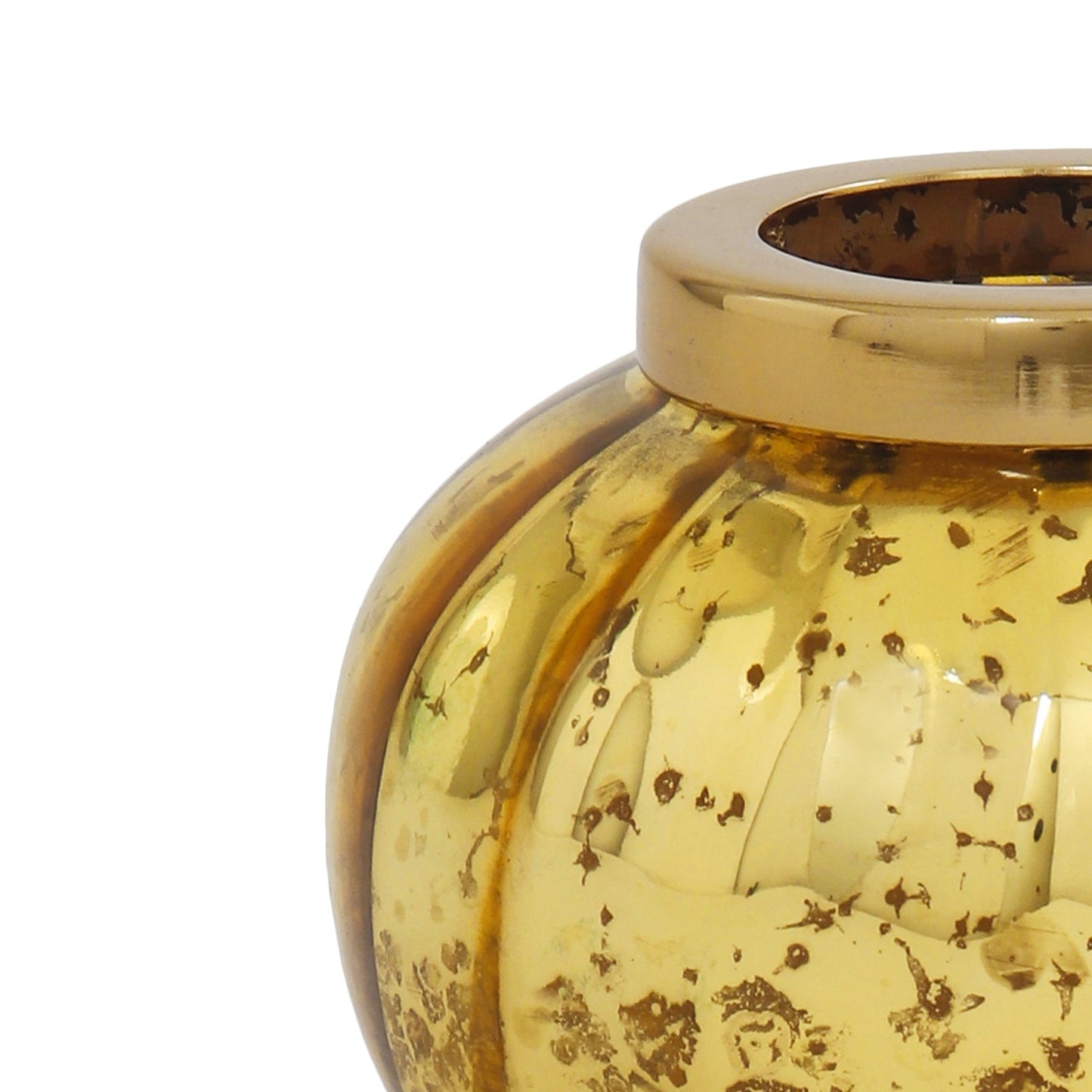 Gold Optic Glass Tea Light Holder