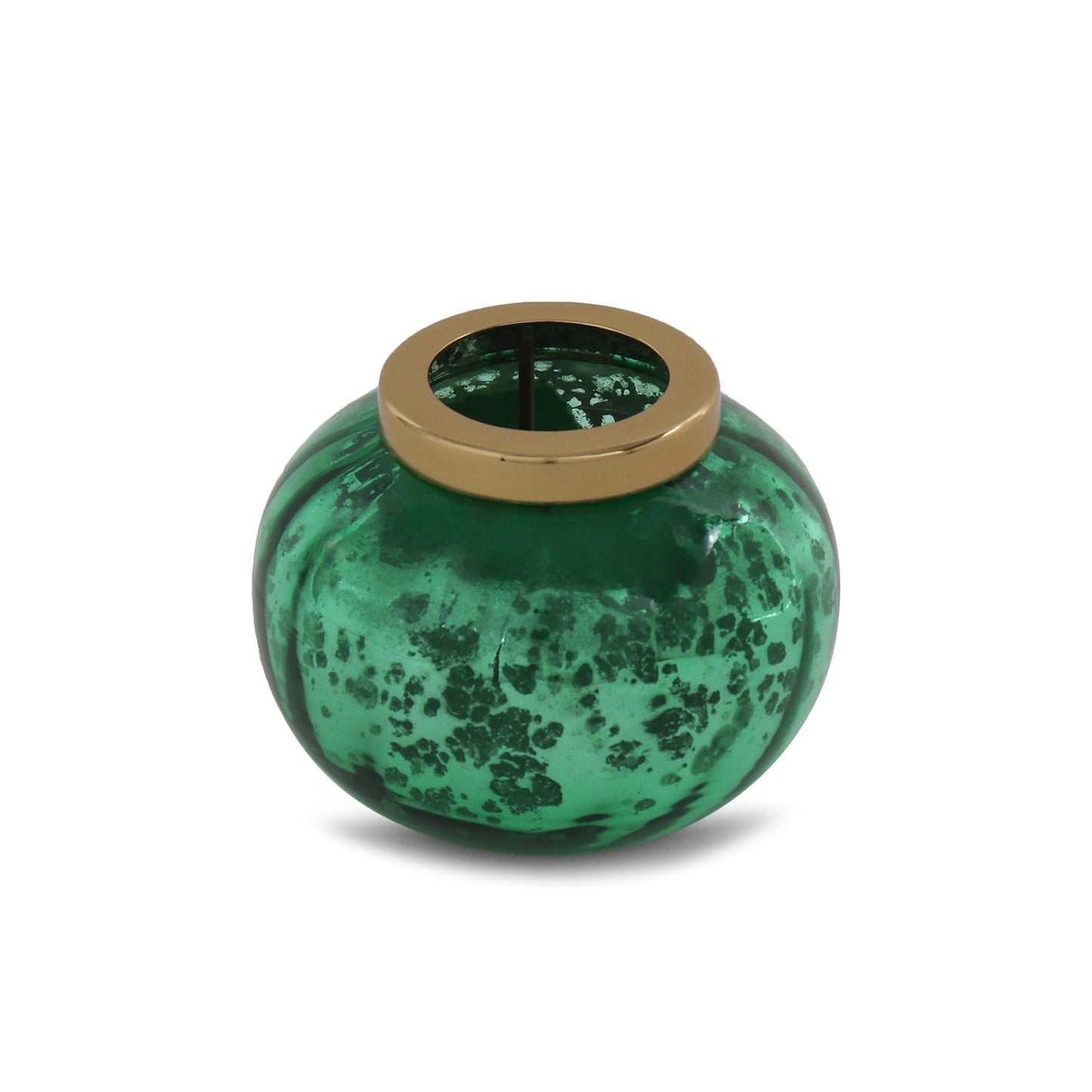 Green Optic Glass Tea Light Holder